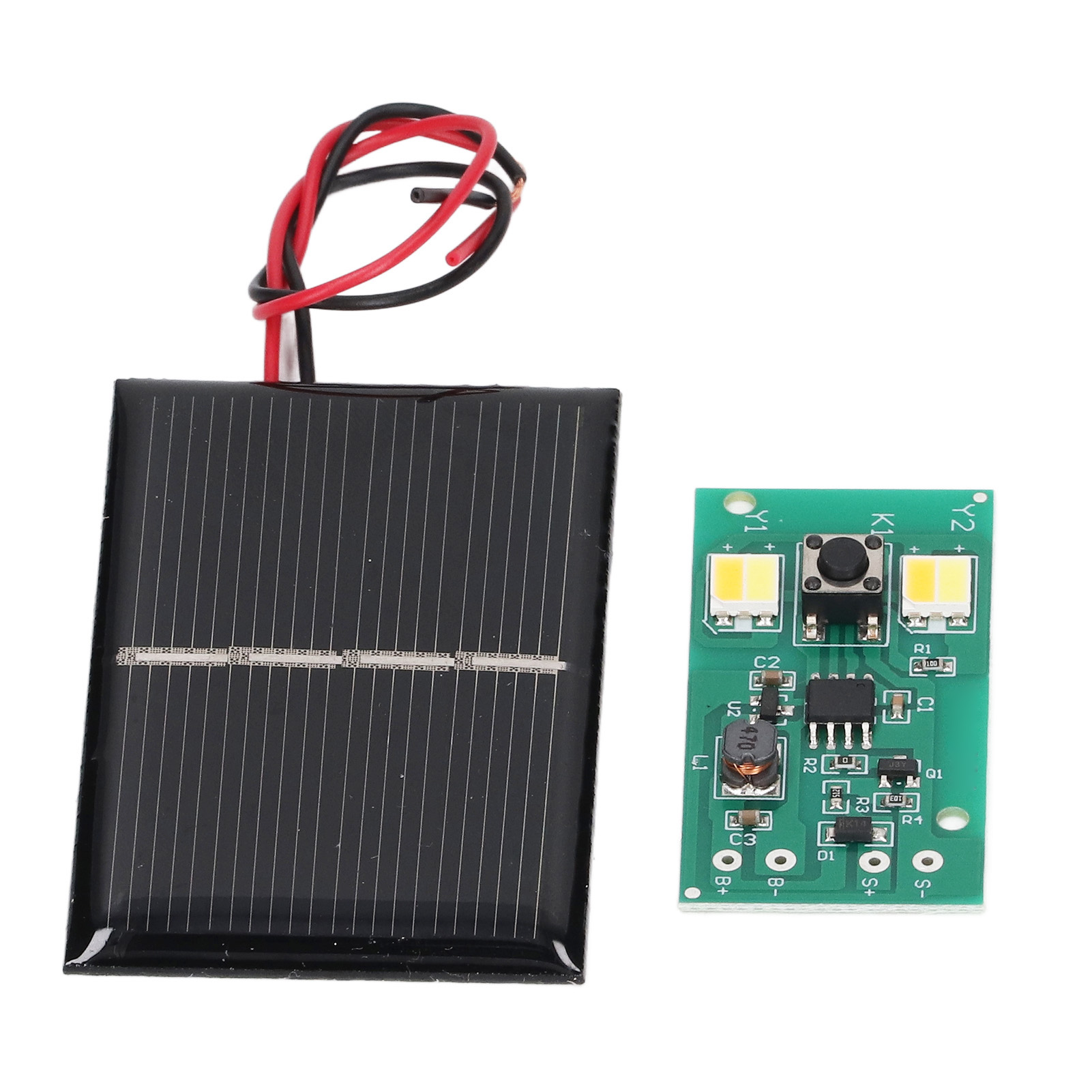 Set Aus 2 Hocheffizienten 1,2-v-solarmodulen, Solar-gartenbeleuchtungsregler, Led-steuerplatine