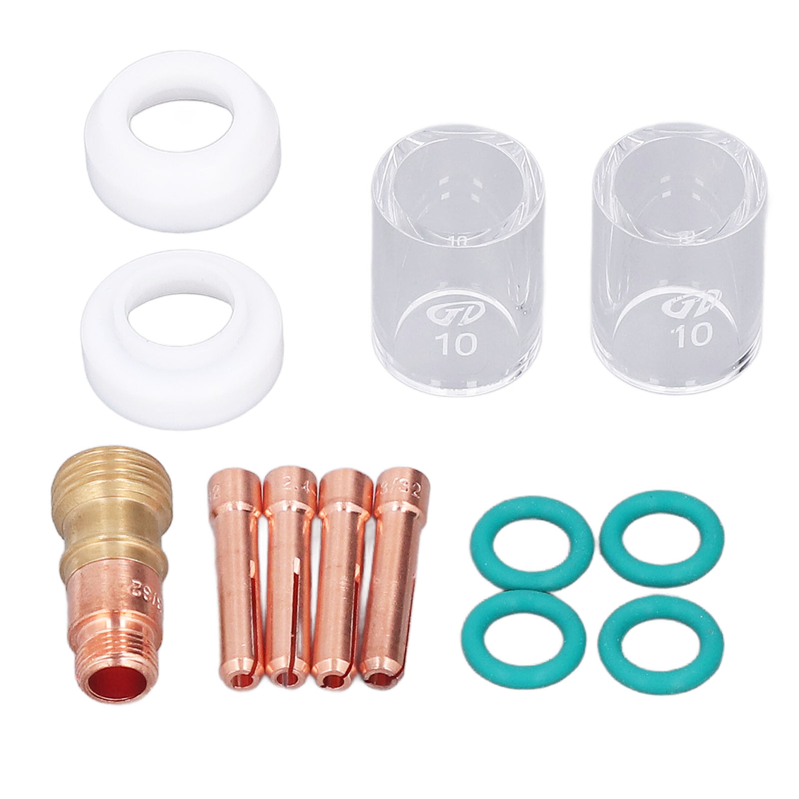 Set Mit 13 Wig-schweißzubehörteilen, Glasschneider, Verbinder, Elektrodenklemme, Ptfe-frontabdeckung Für Wp 17 18 26 Brenner