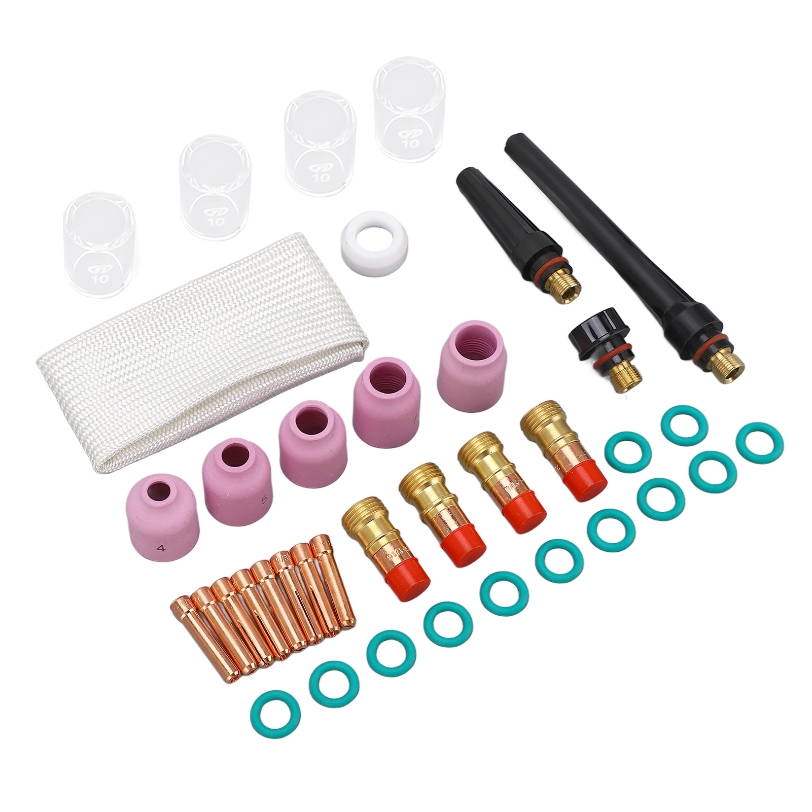 Set Mit 38 Wig-schweißzubehörteilen, Keramikdüse, Glas, Verbinder, Elektrodenklemme Für Wp 17 18 26 Brenner