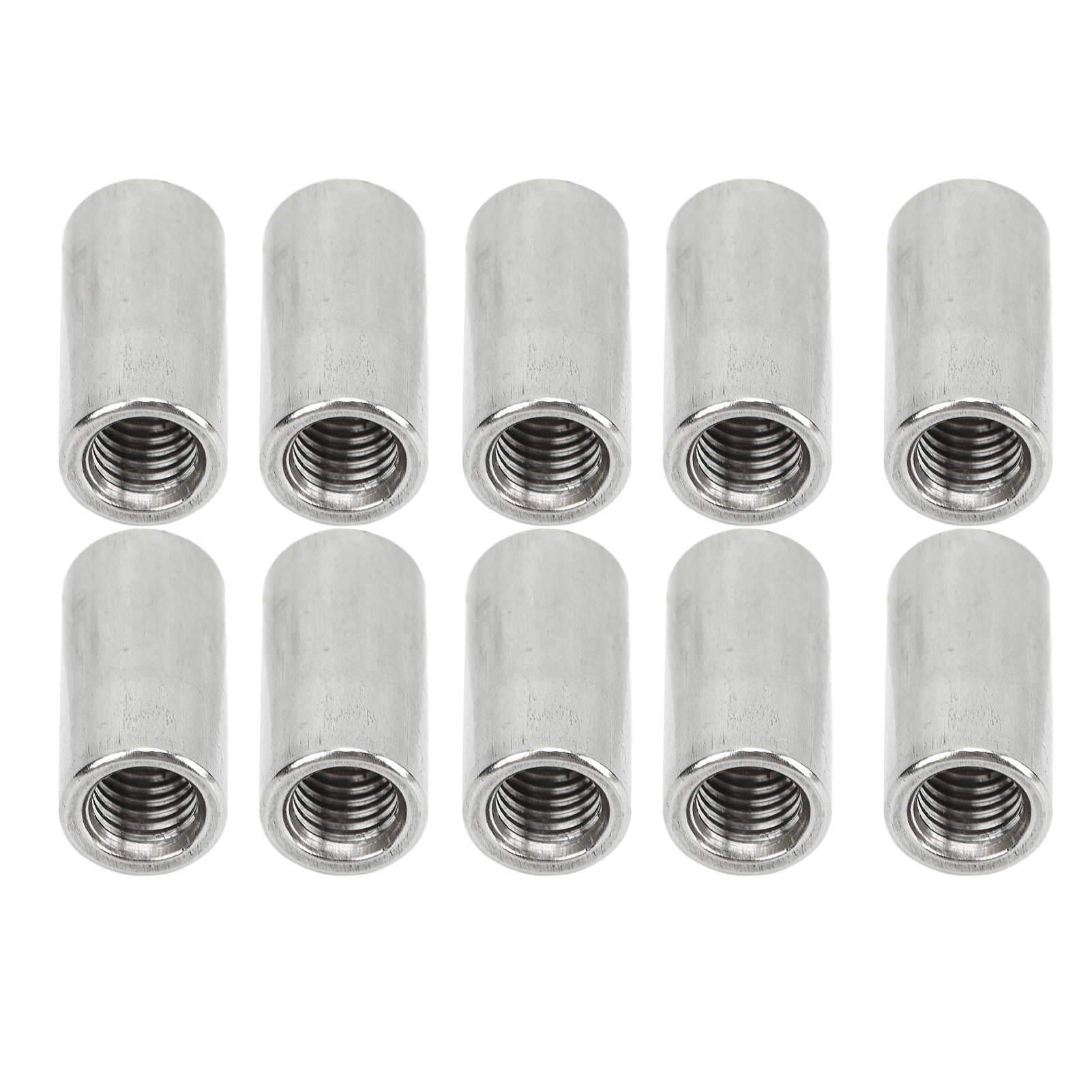 Runde Verbindungsmuttern M8x1,25 Innensechskant L25mm, 10er-packung, Gewindehülse Aus Edelstahl, Verbindungshülse Für Stange