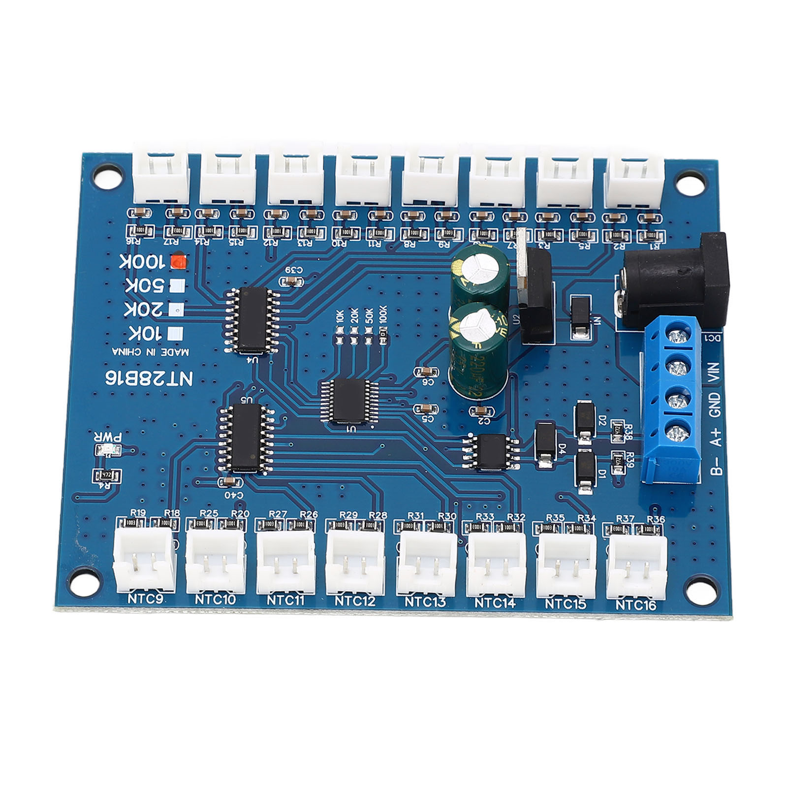 16-kanal-rs485-temperatursensormodul -20 °c Bis +125 °c Messplatine Für B3950 1 % Ntc 100 Kω 10 Kω–1000 Kω