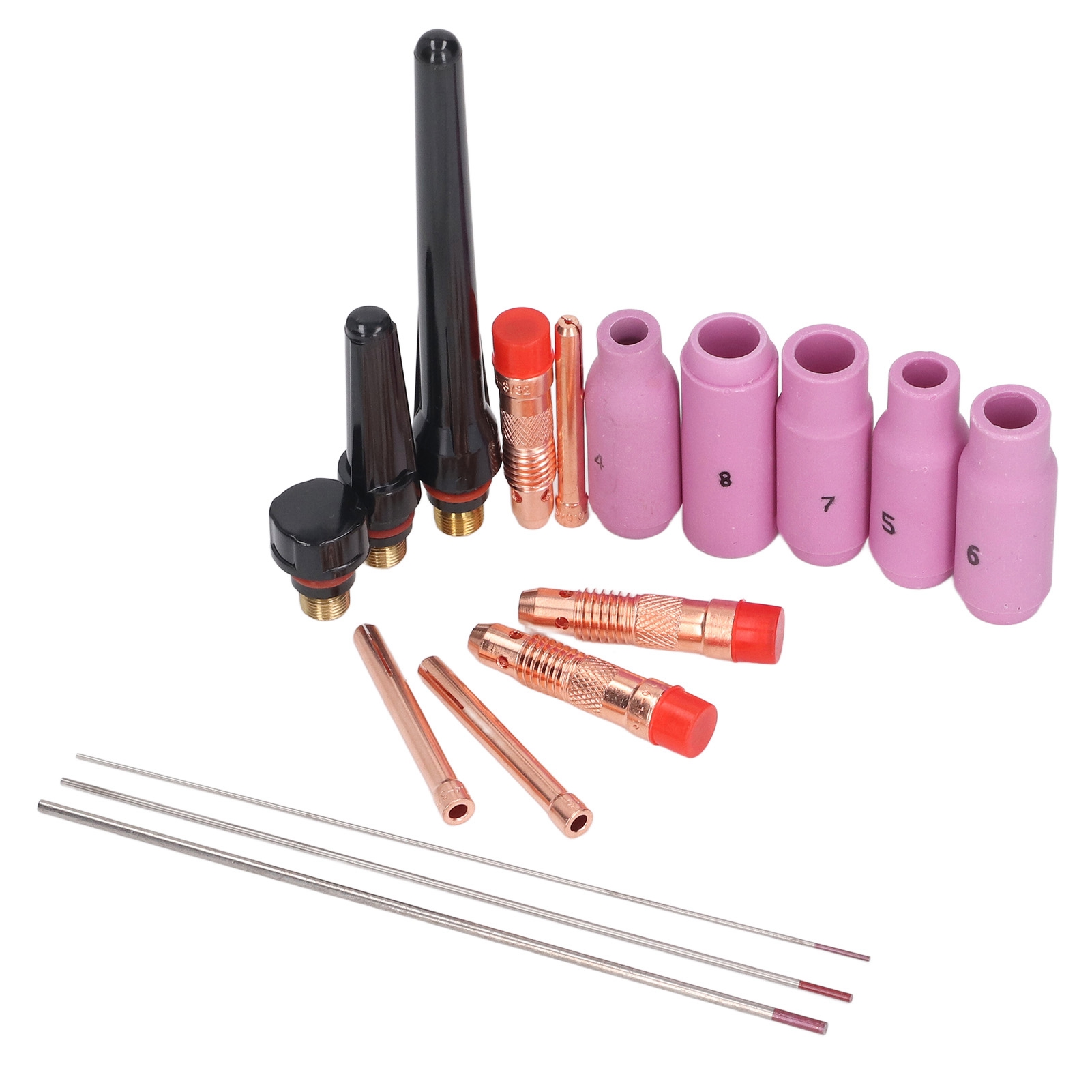 Set Mit 17 Zubehörteilen Für Wp17/18/26 Wig-brenner, Keramikdüsen, Elektroden, Klemmen, Schweißgeräte-set.