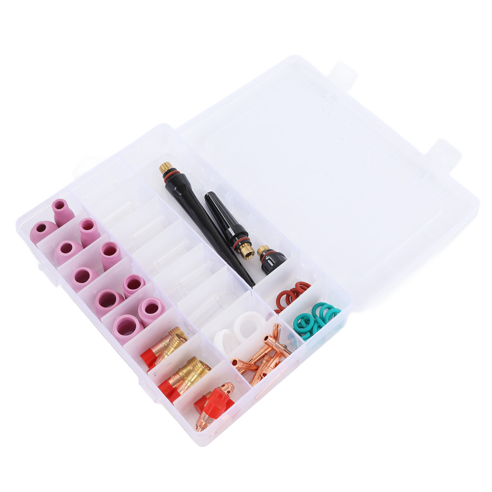 55-teiliges Wig-schweißzubehörset, Inklusive Glas, Verbinder, Elektrodenklemme Und Ptfe-frontabdeckung Für Wp 17, 18 Und 26 Brenner.