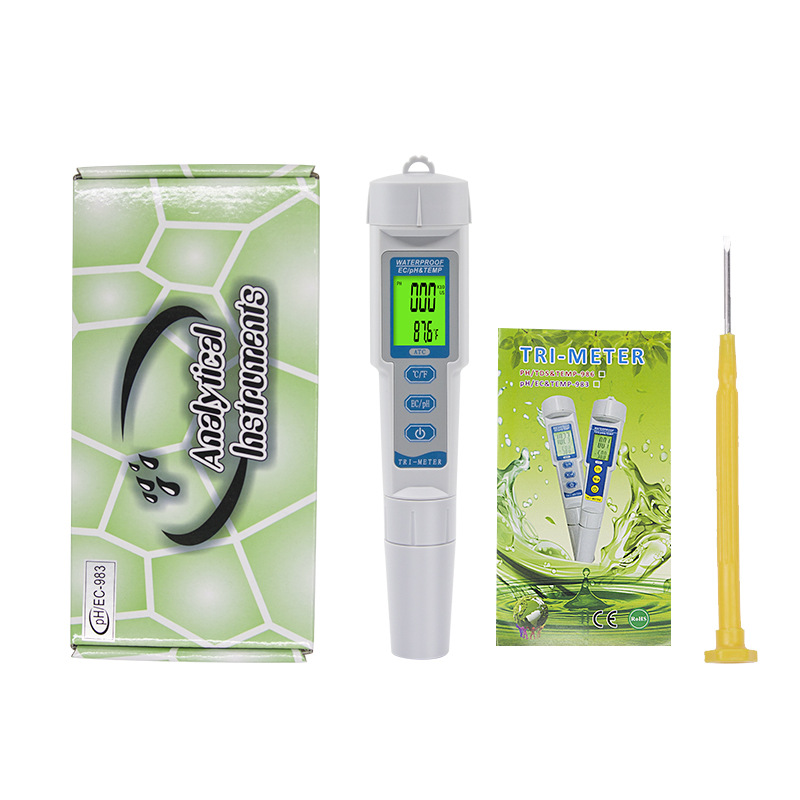 3-in-1 Digitaler Wassertester Für Ph-wert, Ec-wert Und Temperatur, Präziser, Multifunktionaler, Tragbarer Stift Für Aquarium, Schwimmbad Und Hydrokultur, Schnelle Und Zuverlässige Messung