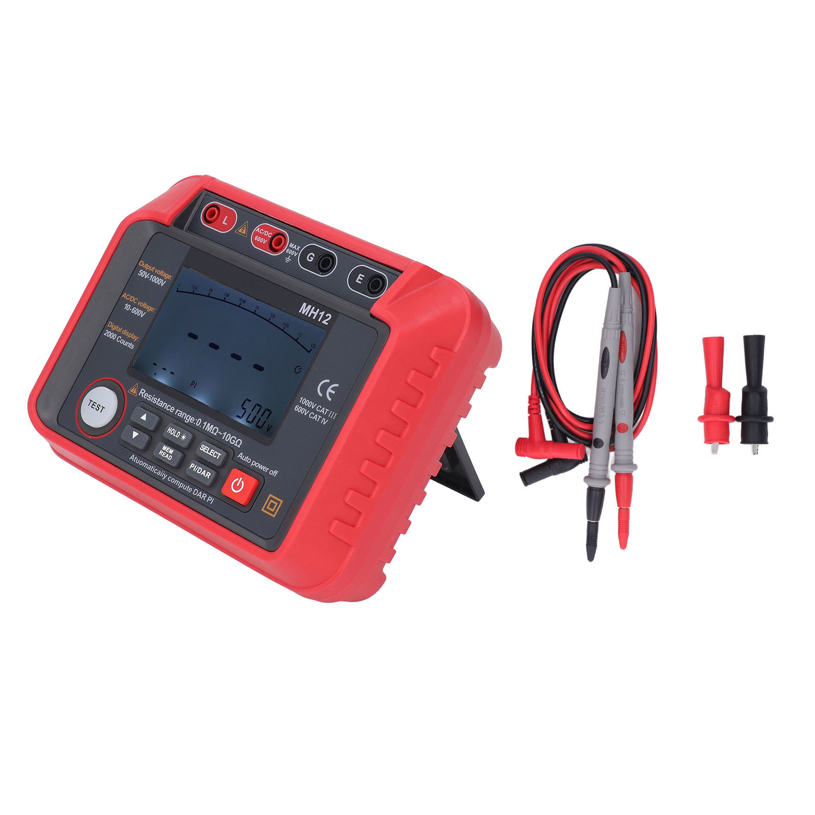 Digitales Lcd-widerstandsmessgerät, Ohmmeter/megohmmeter Für Elektrische Systeme, Hochpräzise Digitale Anzeige.