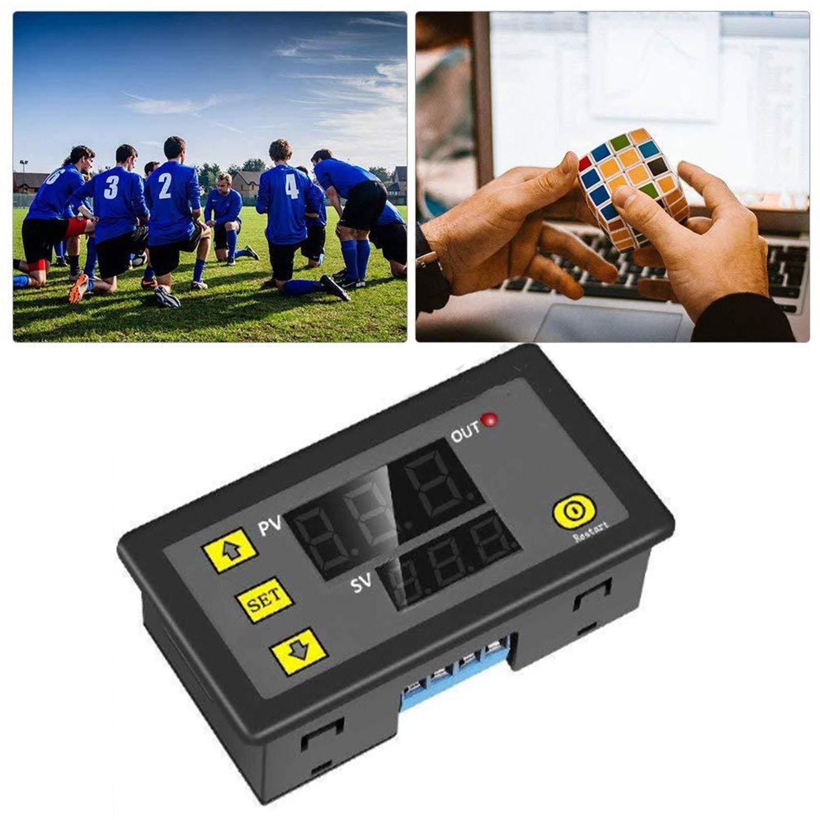 12-v-dc-relais-timer-modul Mit Zwei Digitalen Anzeigen, Zyklischer Zeitschalter, Steuerung, Voltmeter, 20 A