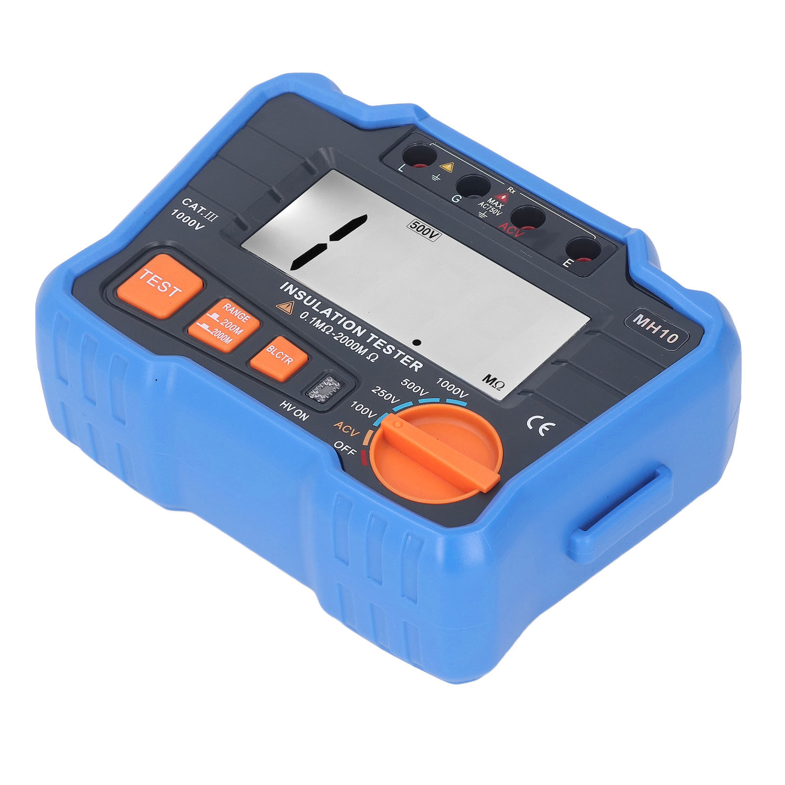 Mh10 Digitales Isolationswiderstandsmessgerät, Professionelles Erdungs-ohmmeter, Präzise Megohm-messung, Leistungsstarkes Blaues Gerät