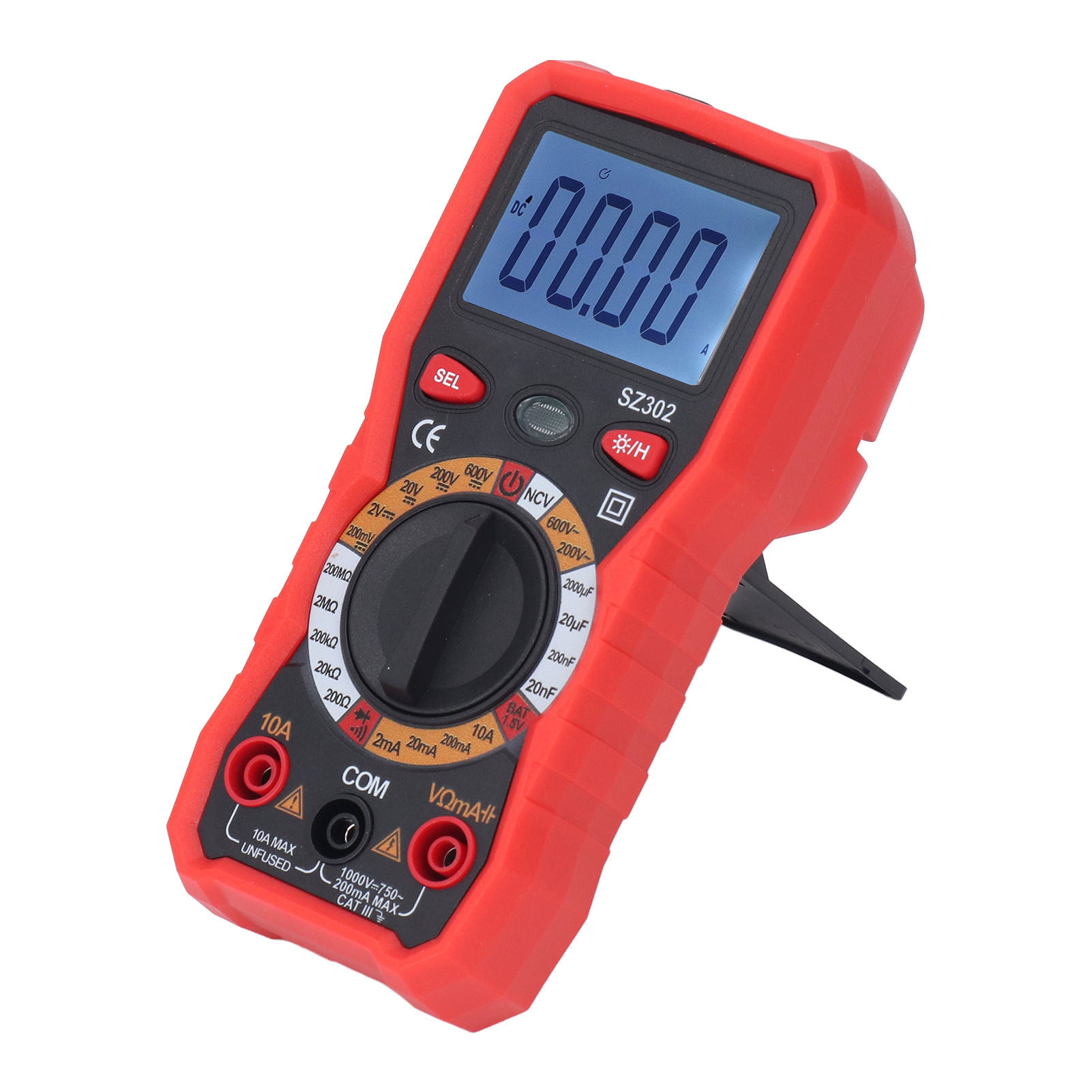 Hochpräzises, Hintergrundbeleuchtetes Digitalmultimeter Mit Automatischer Led-anzeige Und Ac/dc-voltmeter Mit Roter Taschenlampe.