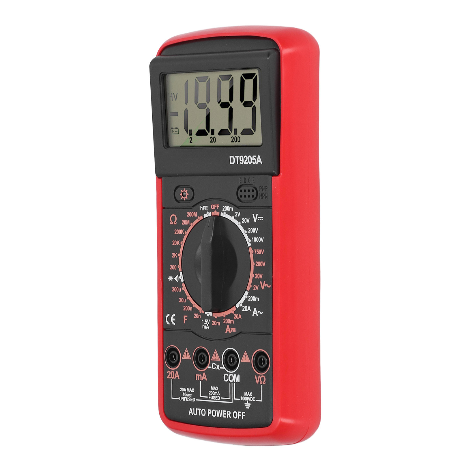 Rotes, Intelligentes Digitalmultimeter Mit Lcd-anzeige, Multifunktionaler Stromkreistester Für Den Heimgebrauch, Spannungs- Und Widerstandsmessung