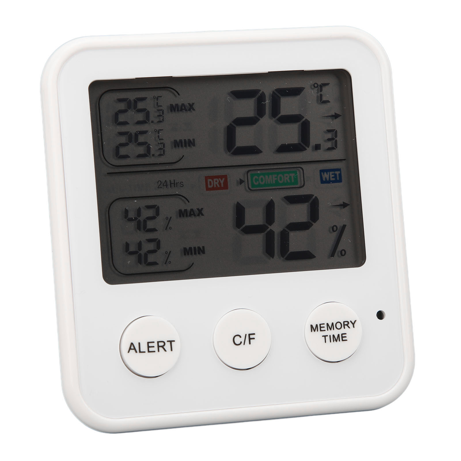 Digitales Thermometer Und Hygrometer Mit Weißem Lcd-display, Misst Temperatur Und Luftfeuchtigkeit, Präzises Digitales Hygrothermograph Für Den Innenbereich, Klare Anzeige