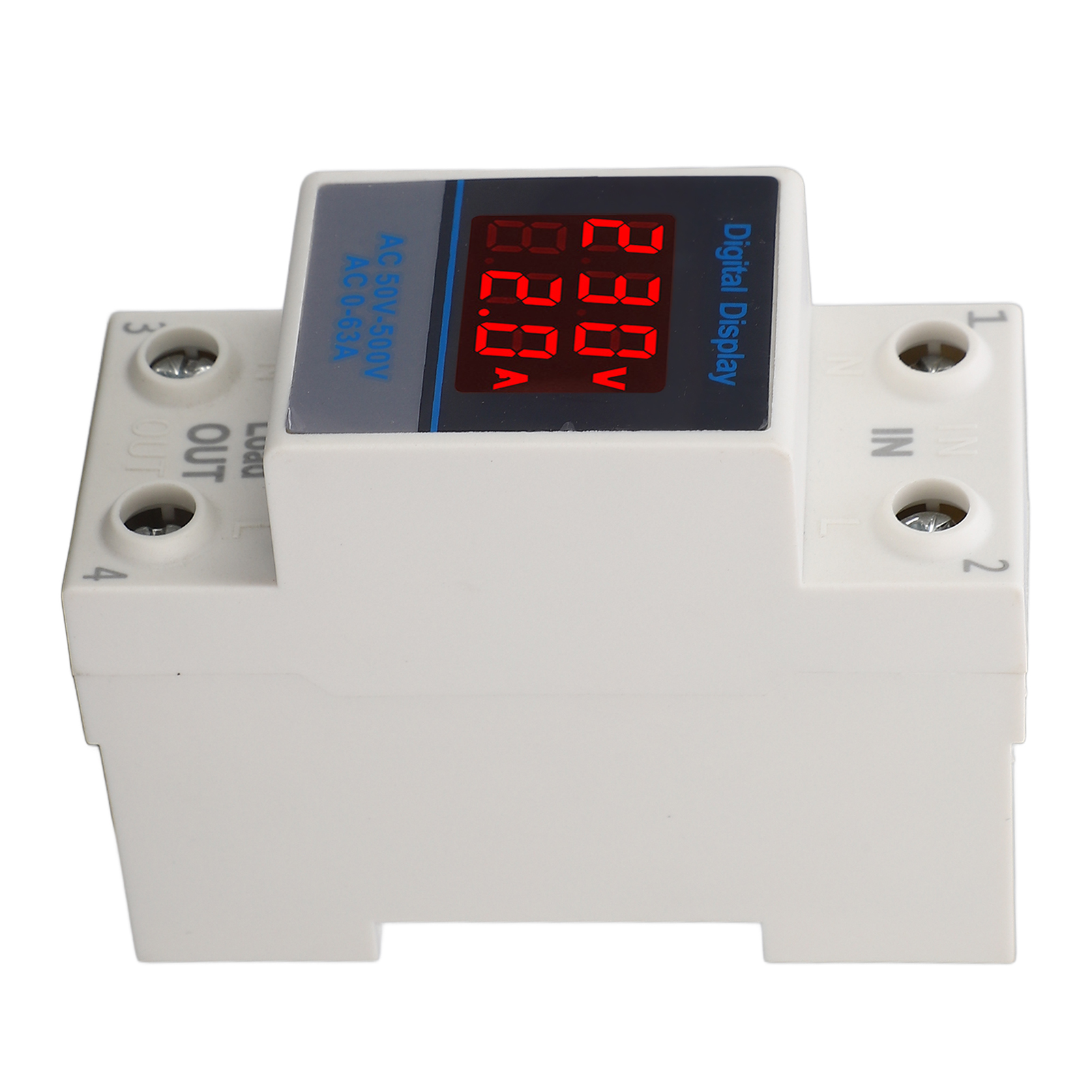 Din-schienen-spannungs- Und Strommessgerät, Doppelanzeige, Einphasiges Haushaltsmessgerät Mit Transformator, Ac 50-500v, 0-63a, Genaue Elektrische Messung.