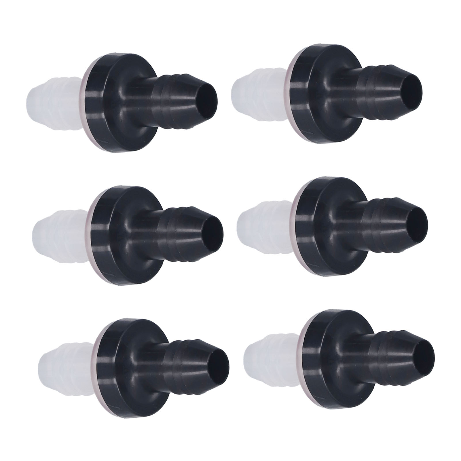 6-teiliges Kunststoff-rückschlagventil, 10 Mm (3/8 Zoll) Einwegventil, Für Flüssigkeiten Und Gase, Silikonmembran, Pp-gehäuse, Cdps6