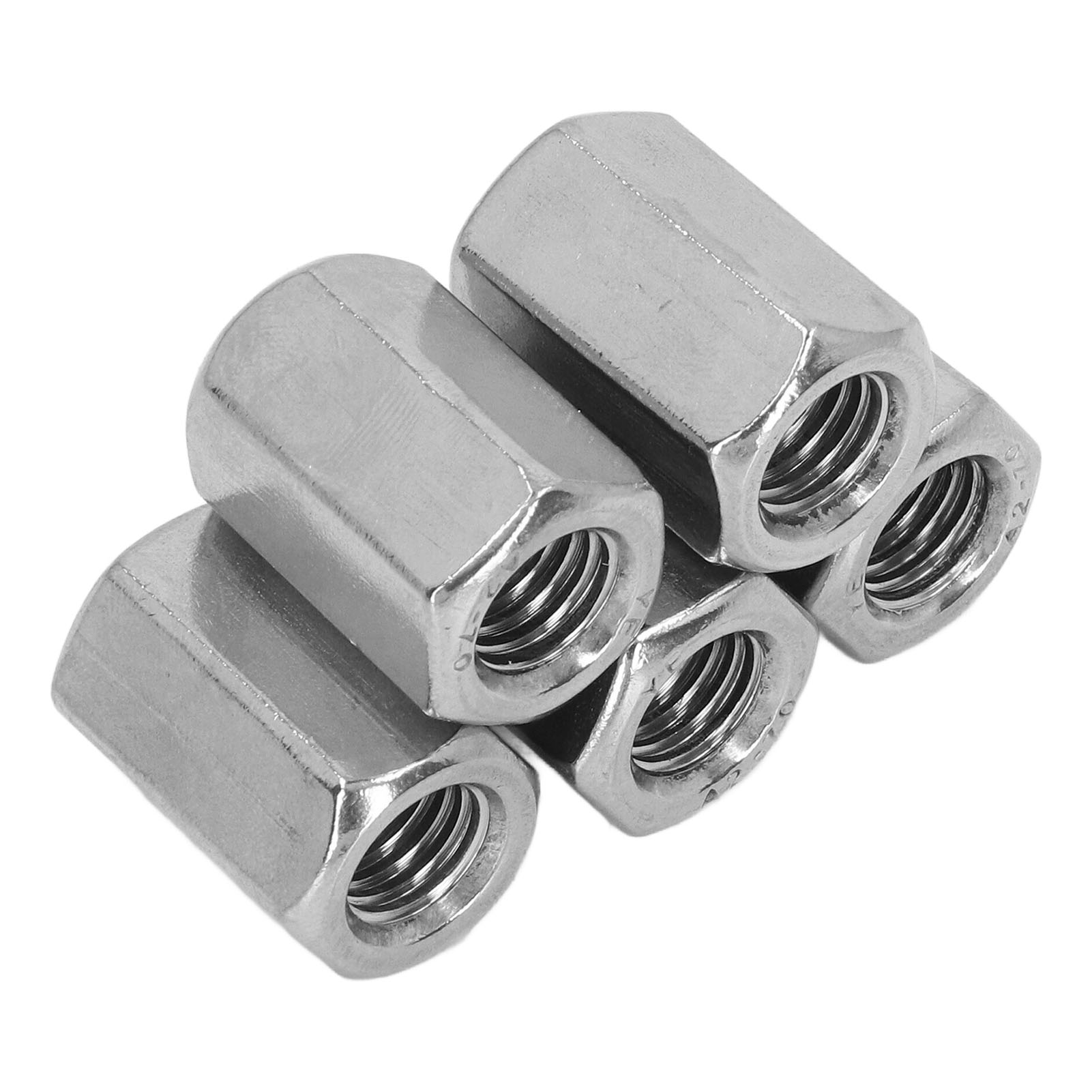 Lange Sechskantmutter M12 X 1,75, 5er-packung, Edelstahl 304, 30 Mm Schaft, Außengewinde, Korrosionsbeständig, Für Befestigungs- Und Montagearbeiten.