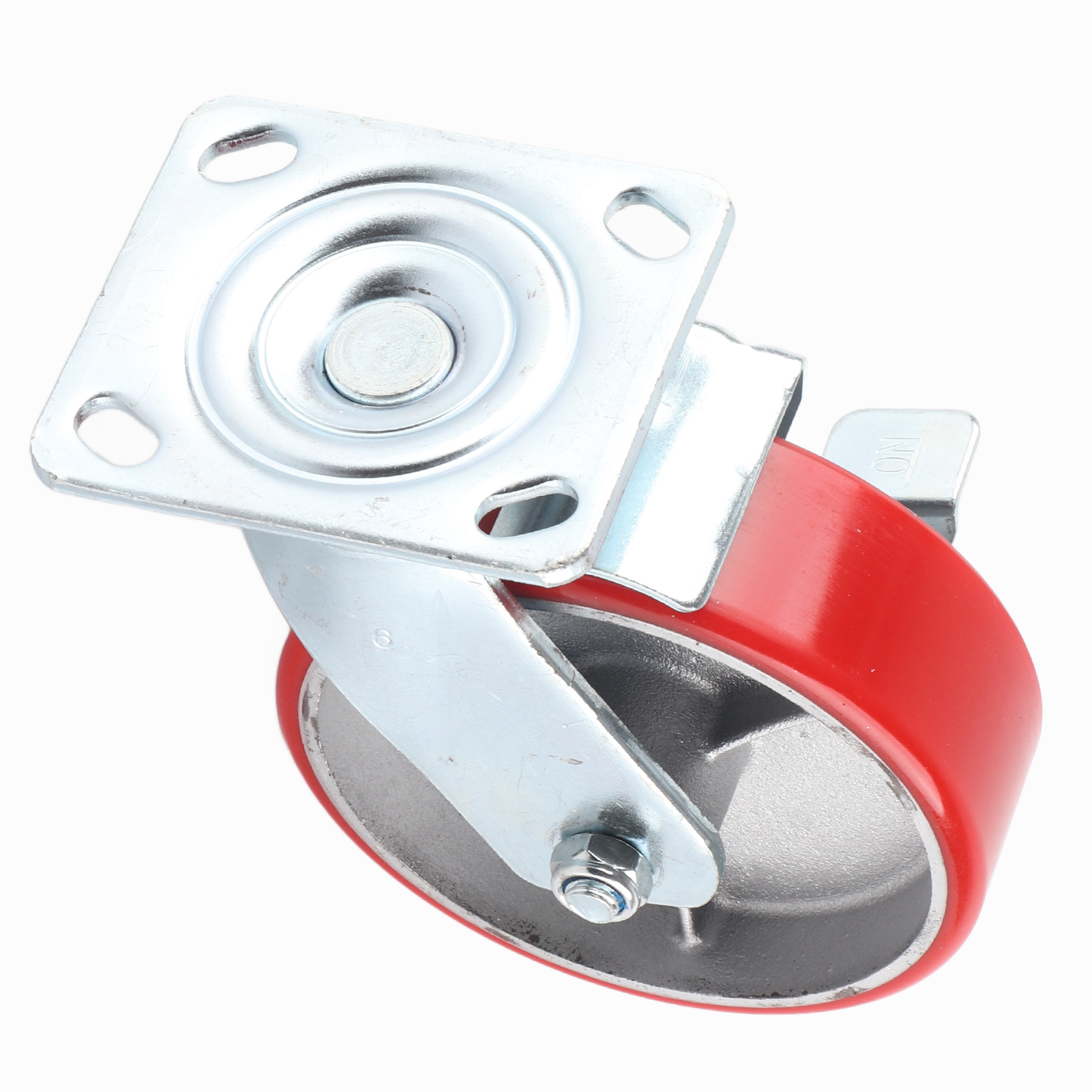 15 Cm Gebremstes Schwenkrad, Doppelt Gelagert, Gusseisenkern, Industriepolyurethan, Schwerlastwagen, Fahrzeugausrüstung, 1 Stück