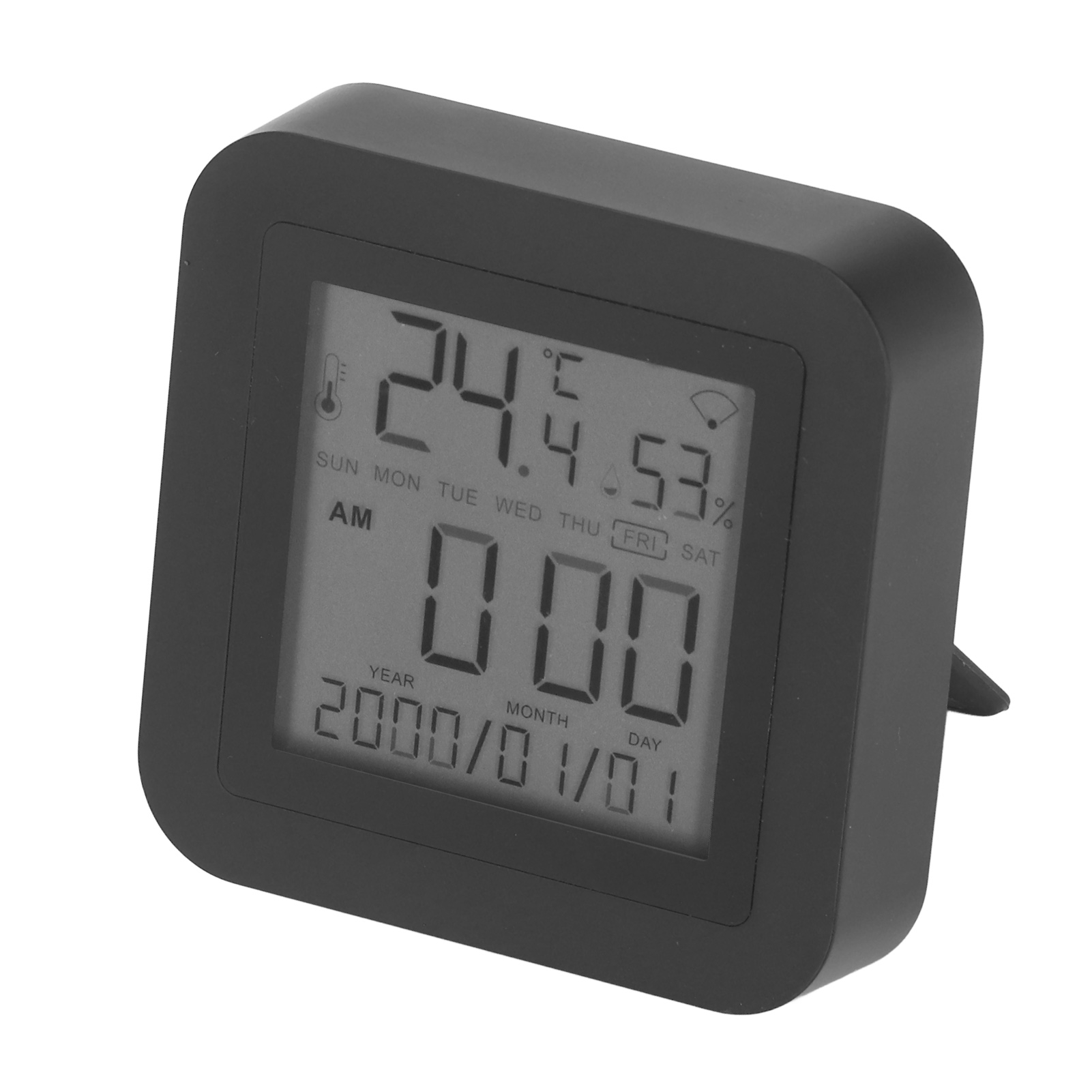 Intelligentes Wlan-thermometer-hygrometer Mit Temperatur- Und Feuchtigkeitssensor, Lcd-bildschirm, Fernbedienung Und 5-v-digitalanzeige