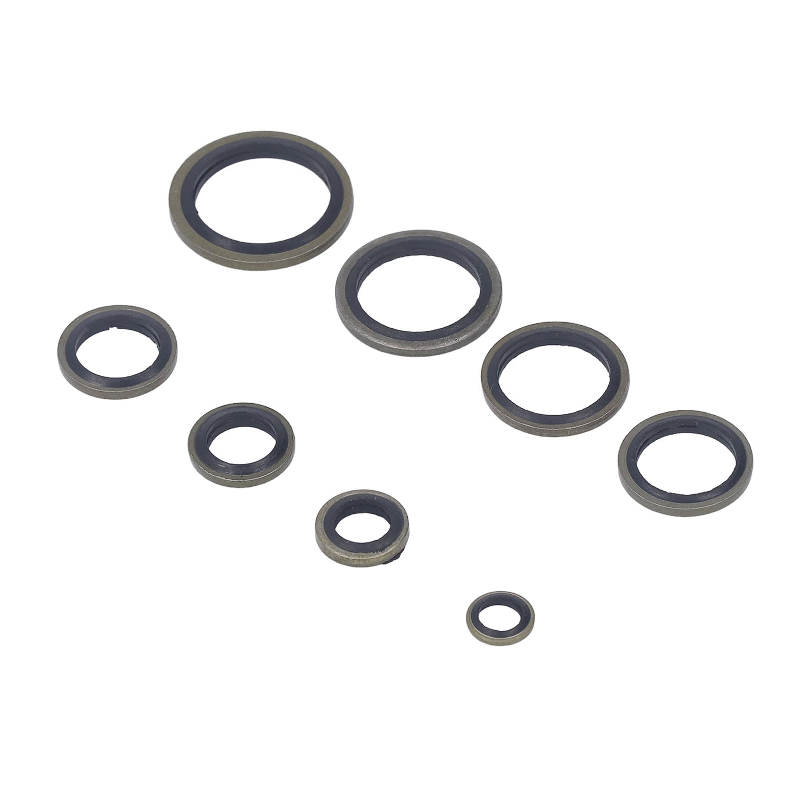 Gummi-metall-dichtungsscheibe M6 M8 M10 M12 M14 M16 M18 M20, Packung Mit 110 Flachscheiben Mit Stahleinsatz, Auslaufsichere Scheibe Für Schrauben Und Muttern, Für Industrie Und Automobilbereich