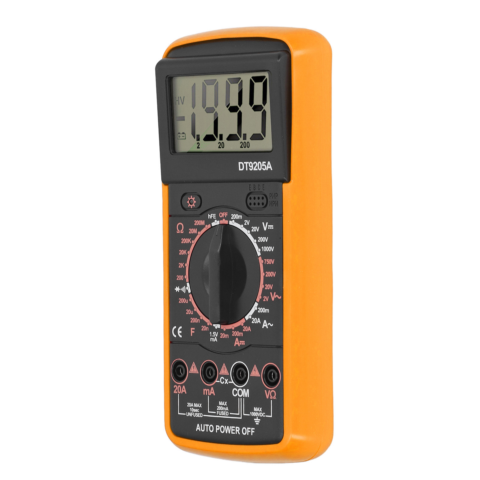 Intelligentes Digitales Multimeter Mit Lcd-display, Multifunktionaler Stromkreisprüfer, Spannungsprüfer Für Den Heimgebrauch, Orange