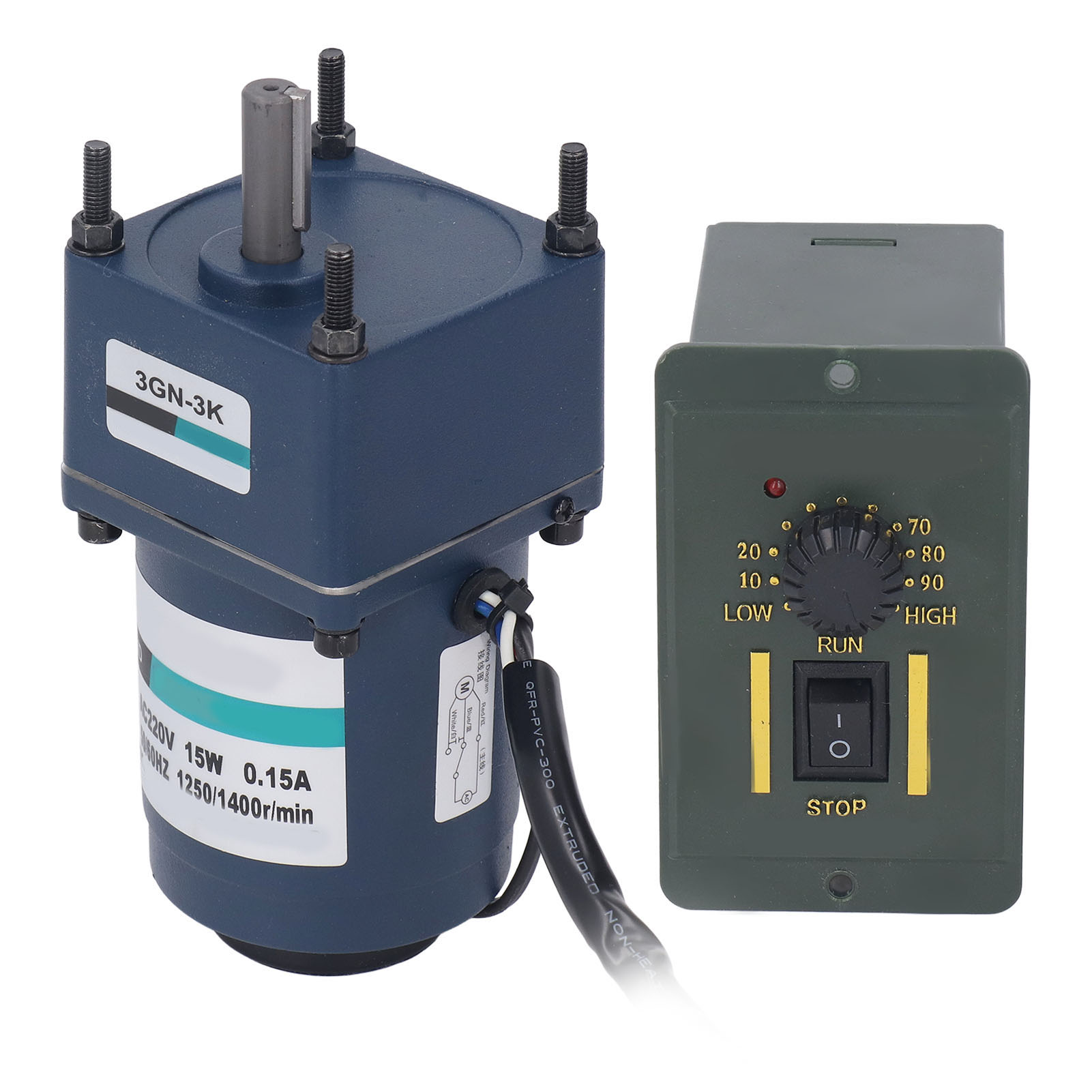 15-w-wechselstrom-getriebemotor (220 V) Mit Steuerung, Einphasig, Reversibel, Komplettset Für Industrielle Und Private Anwendungen