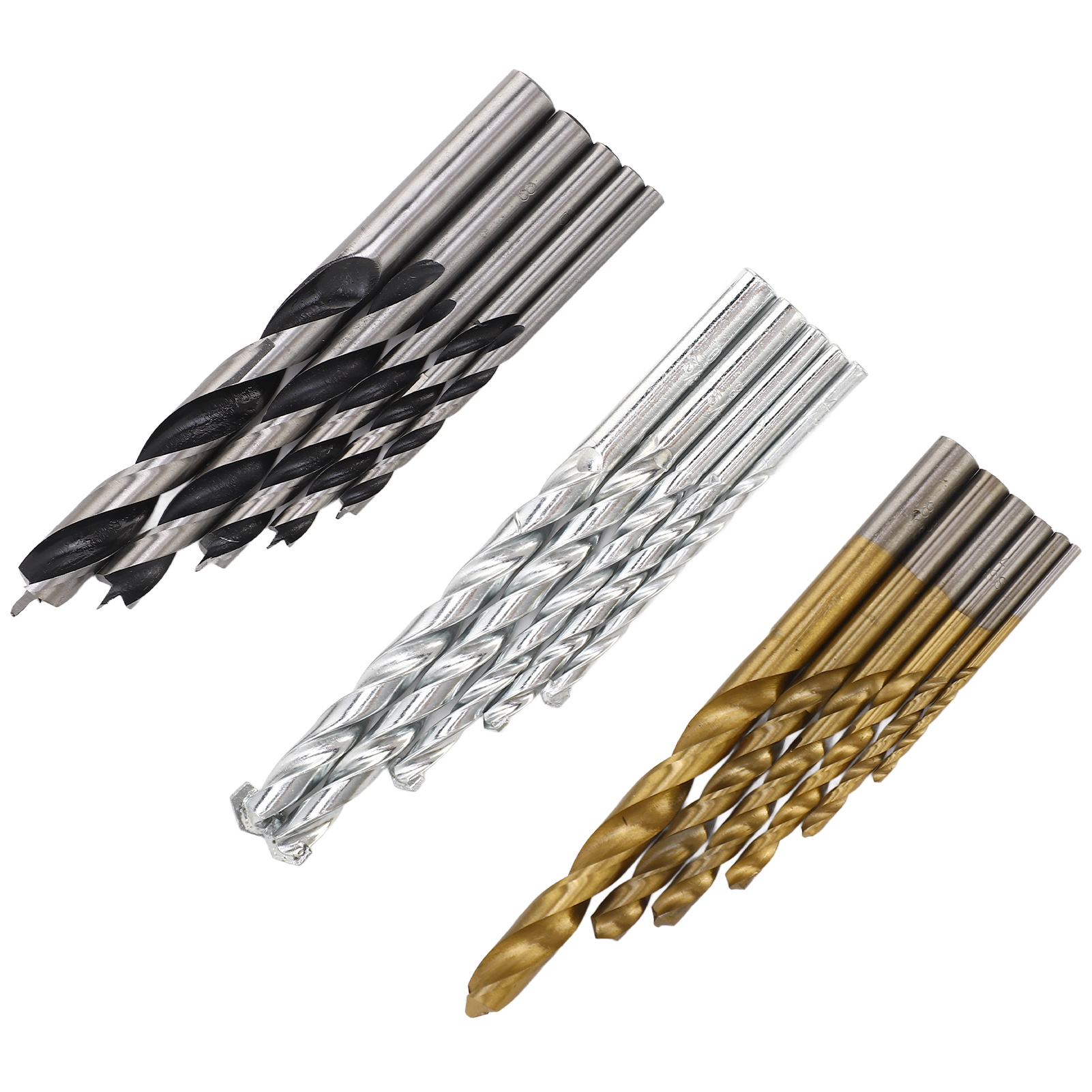 Set Mit 16 Hss-spiralbohrern, Gerader Schaft, Für Holz Und Kunststoff