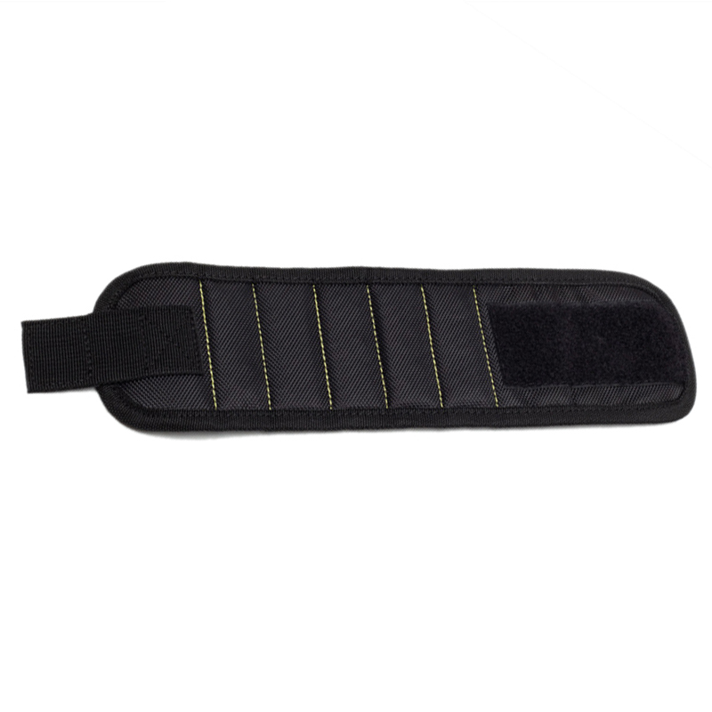 Magnetisches Armband Für Schrauben Und Werkzeuge, Starker Eisenmagnet, Verstellbar Und Tragbar, 5 Magnete, Schwarz