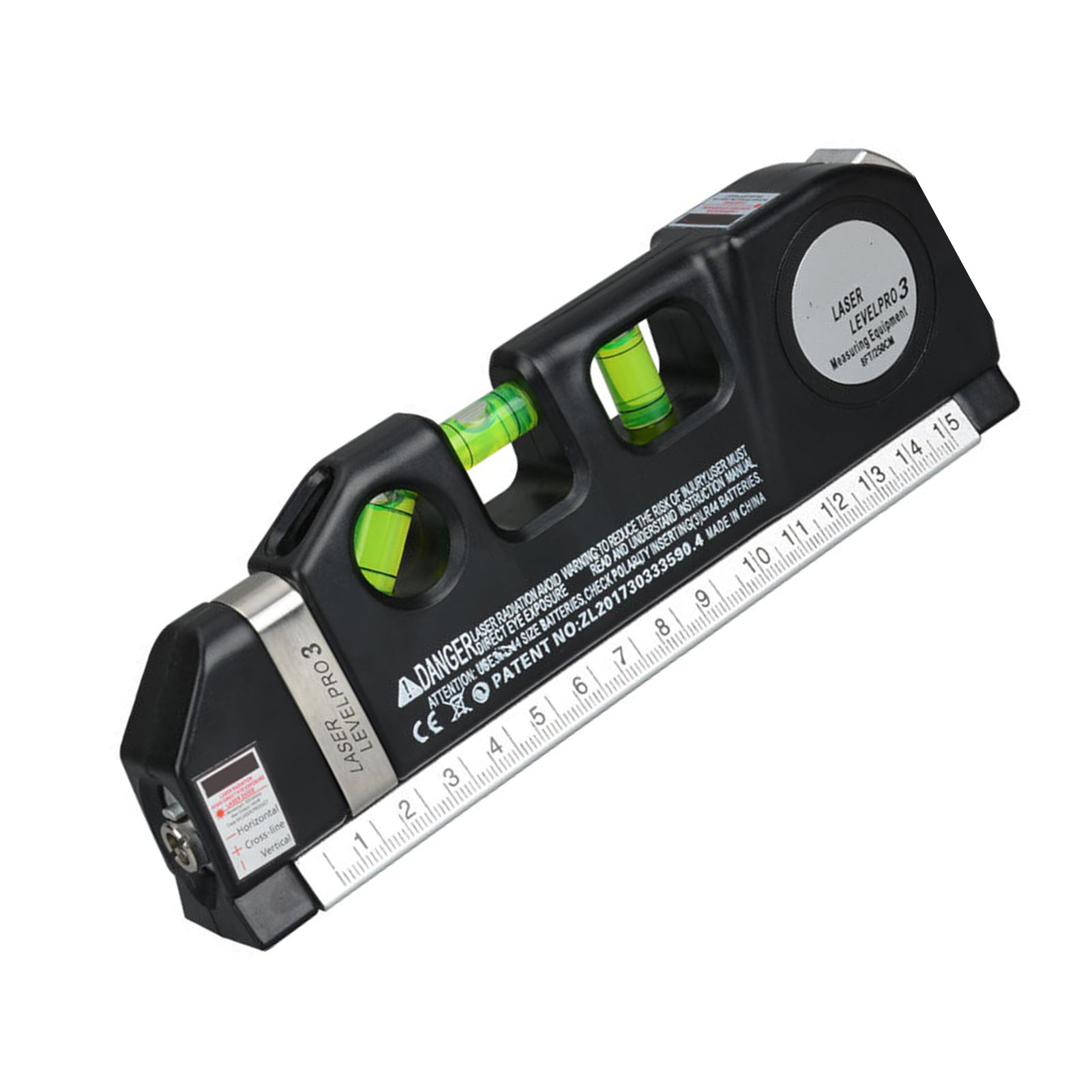 Schwarzes Multifunktions-laser-maßband, Präziser Distanzmesser Mit Wasserwaage, Robustes Abs-gehäuse, Professionelles Messwerkzeug