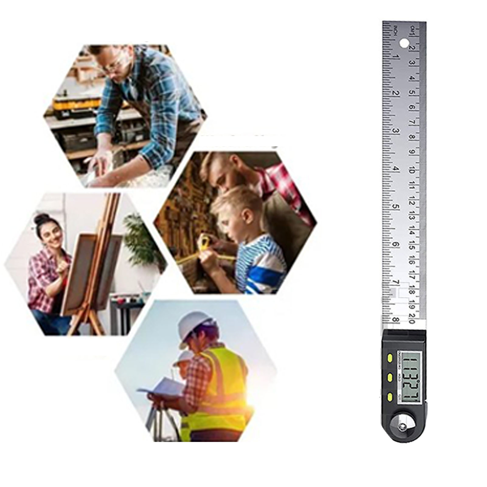 200-mm-digitalwinkelmesser, Multifunktionswinkel Mit Digitalanzeige Für Schreiner- Und Baustellenarbeiten, Präziser Winkelmesser Mit Lcd-bildschirm, Neigungsmessgerät Für Heimwerker.