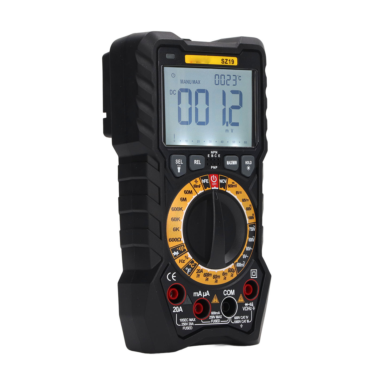 Hochpräzises Digitales Led-multimeter Mit Akustischem Und Optischem Alarm, Voltmeter, Amperemeter, Spannungs- Und Strommesser, Schwarzes Digitaldisplay