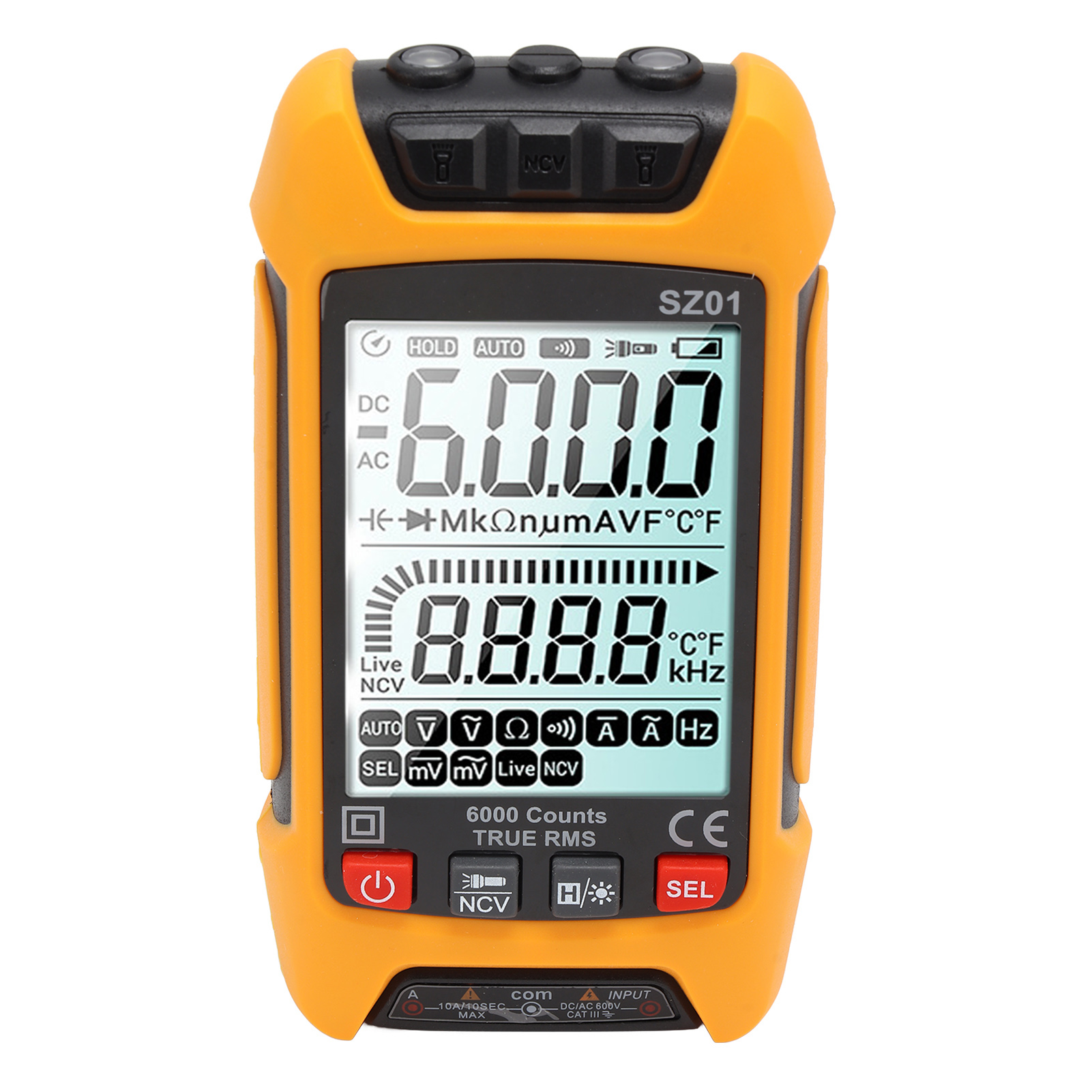 Intelligentes Digitales Multimeter Mit Großem Display, Hoher Präzision, Orangefarbenem Brandprüfer Und Automatischem Elektrischem Messset