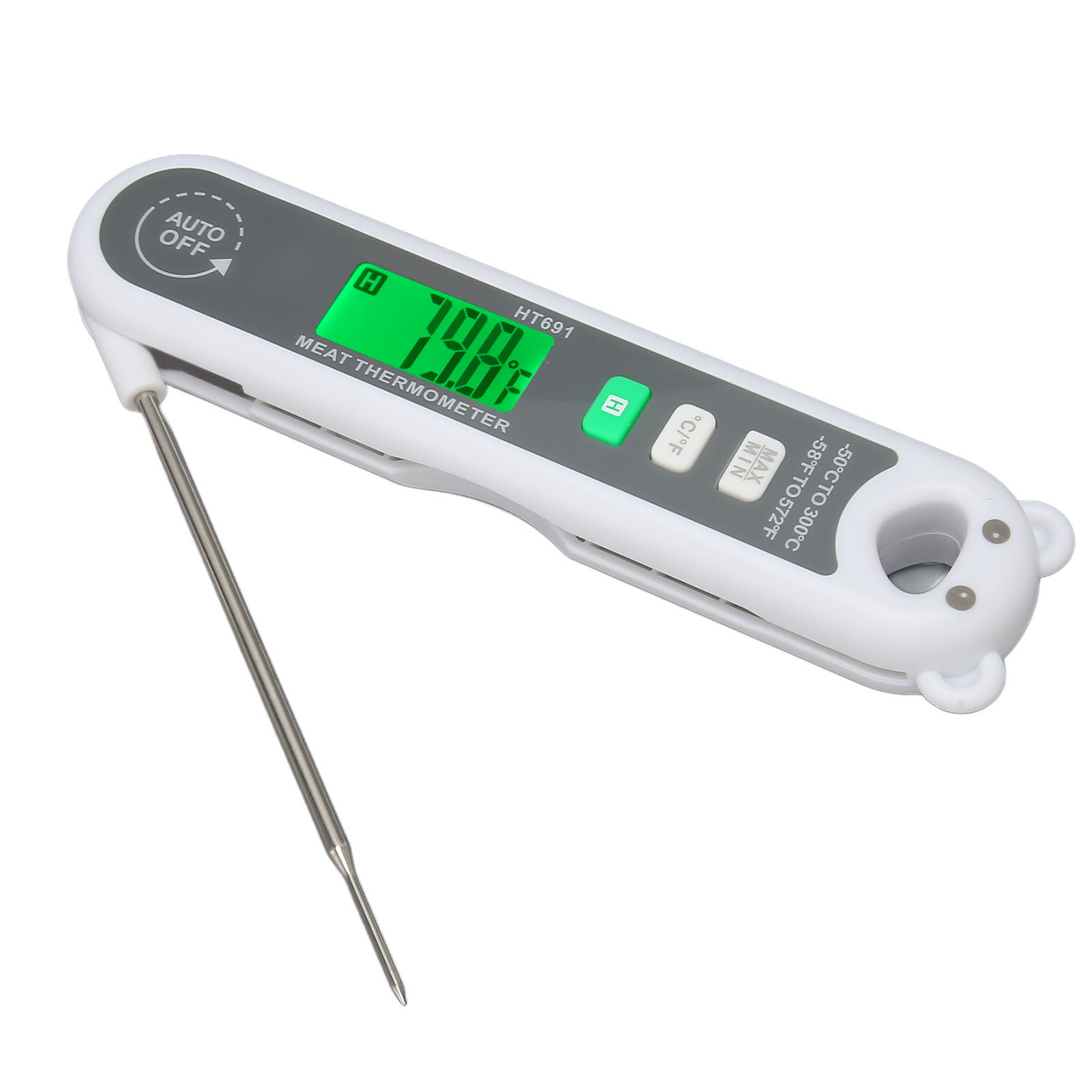 Wasserdichtes Digitales Kochthermometer Mit Faltbarem Lcd-display, Lebensmitteltemperaturfühler (-50 °c Bis 300 °c), Tragbarer Hitzeindikator Zum Grillen Und Kochen