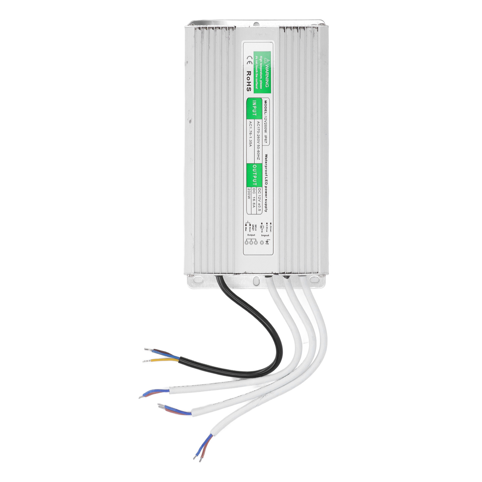 12v 200w Led-netzteil, Ip67 Wasserdichter Transformator, 170-260vac Auf 12vdc Wandler, Konstantspannung, Netzteil Für Led-streifen, Außenbereich