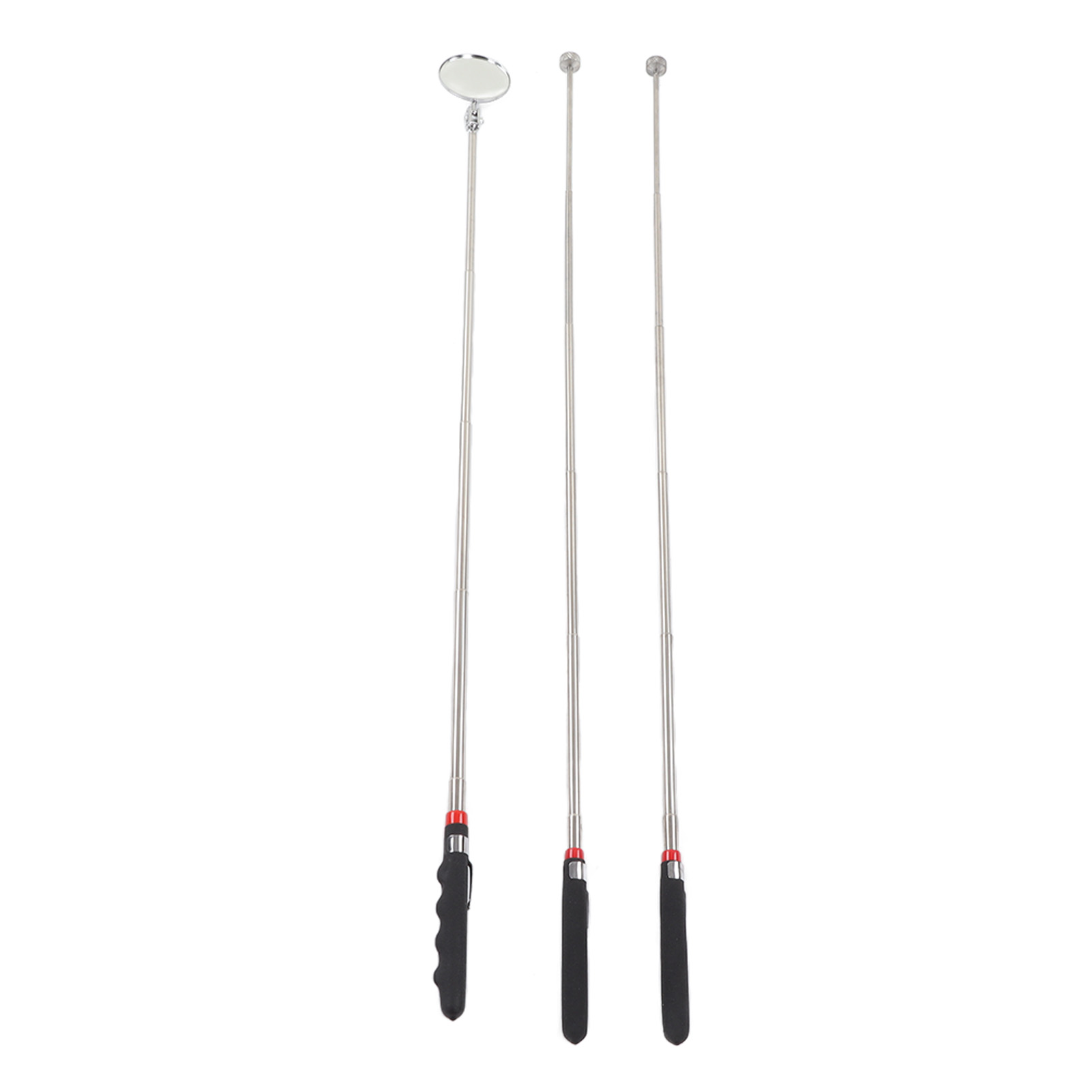 Set Mit 3 Teleskopierbaren Magnetwerkzeugen Mit Spiegel, Gummigriff Und 8-pfund-magnet Für Enge Stellen