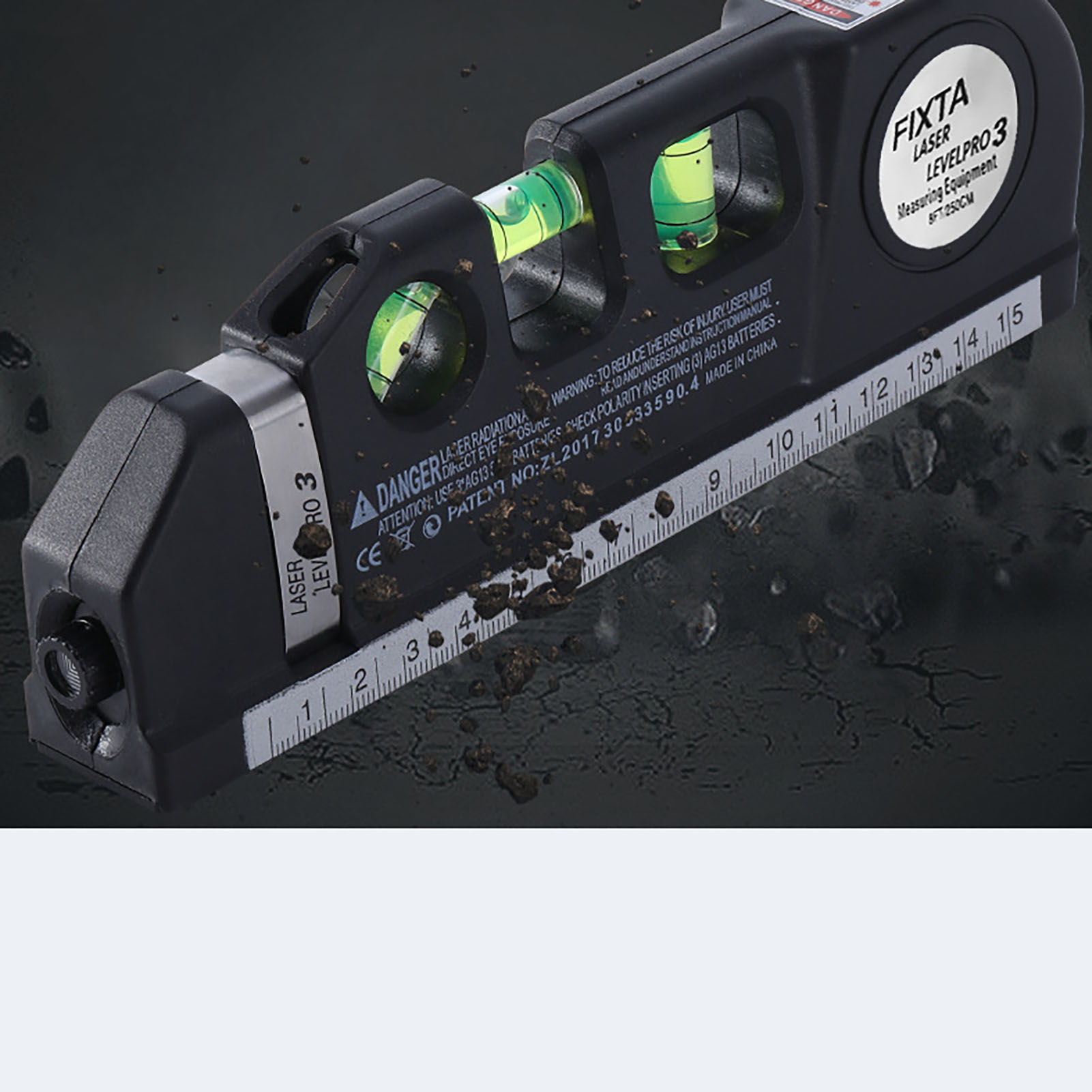 Präzisions-laser-nivelliergerät Mit 3 Linien, Ergonomisches, Flexibles Maßband Mit Libelle, Professionelles Messwerkzeug Für Präzise Arbeiten
