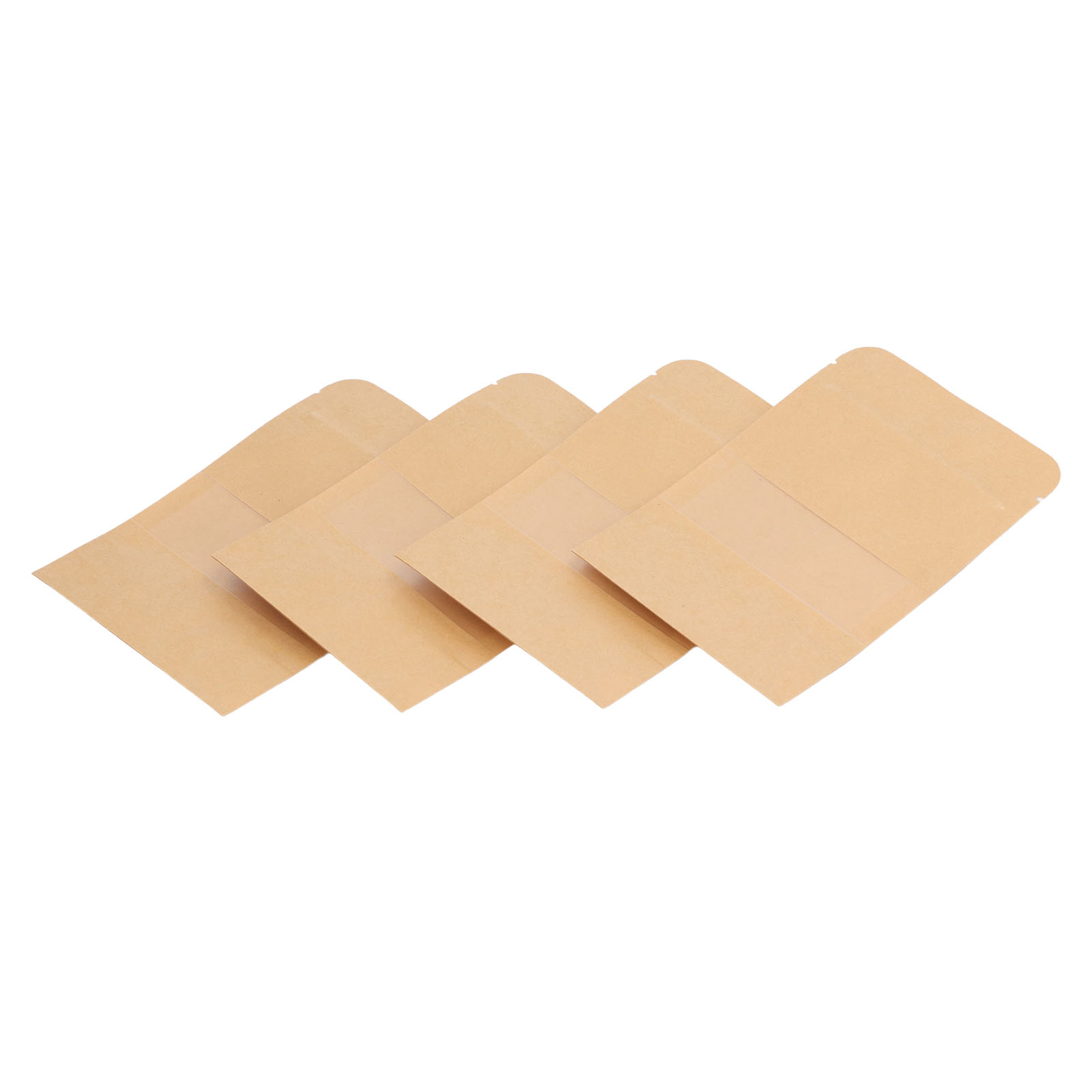 Kraftpapierbeutel, 200 Stück, 9 X 14 Cm, Mit Sichtfenster, Wiederverschließbarem Reißverschluss, Wasserdicht Für Kaffee Und Lebensmittel, Widerstandsfähige Verpackung.