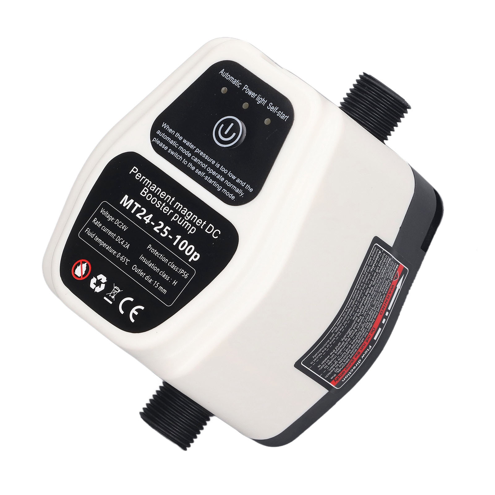 Automatische, Intelligente Druckerhöhungspumpe (100 W, 24 V, 25 L) Mit Geräuscharmem Betrieb, Zur Wasserdruckerhöhung, Eu-stecker (100–240 V)