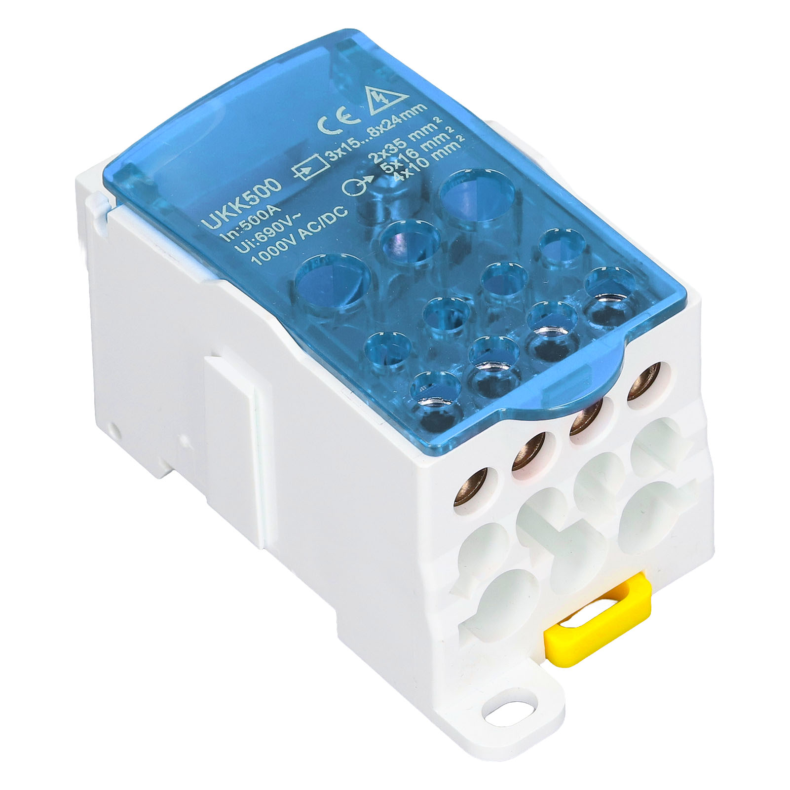 Ukk500 C45 Anschlussdose, 690 V, 500 A, Einpolig, Din-schienenmontage, Blau