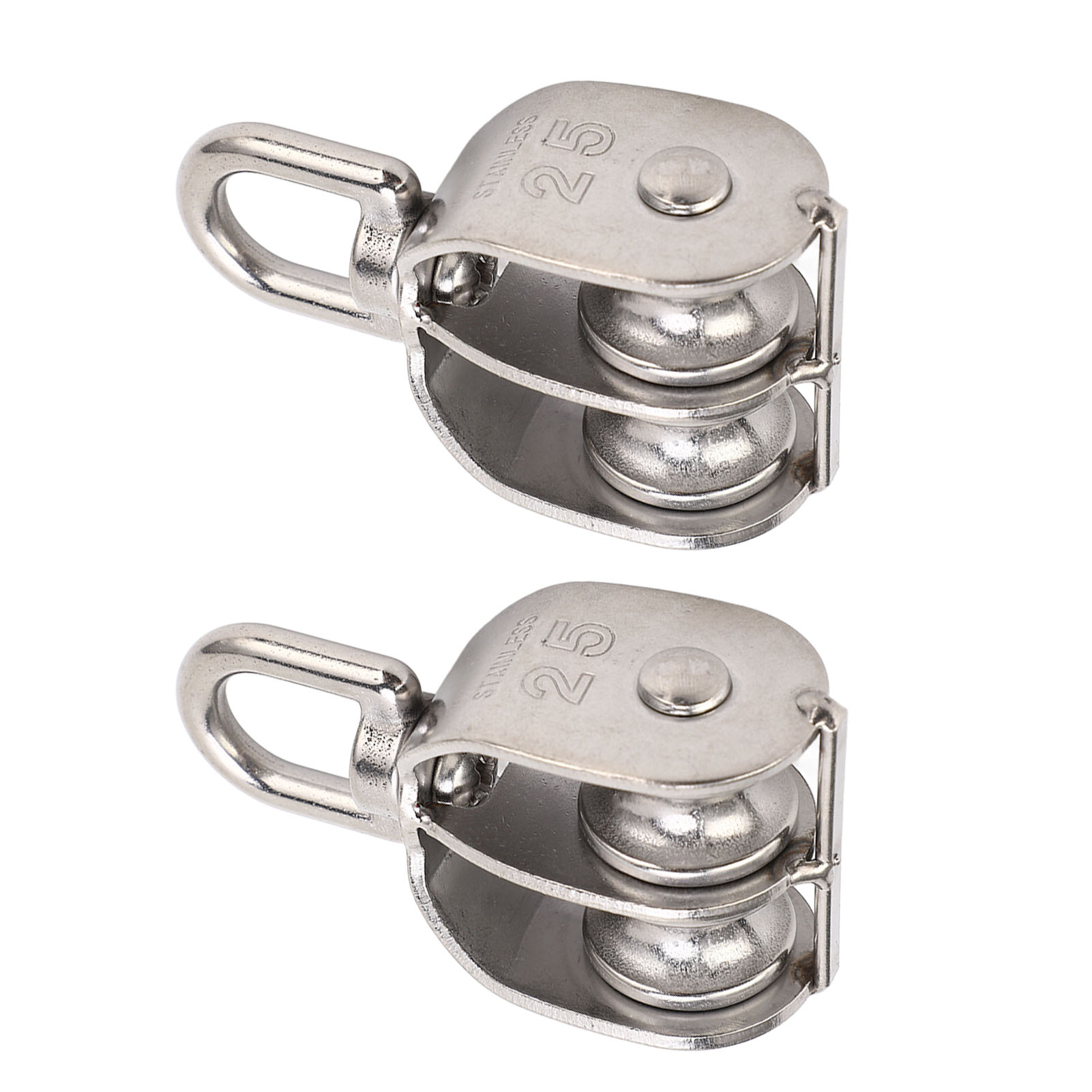 Zweiteilige M25-edelstahl-doppelrolle, 150 Kg Doppellagerblock, Drehbare Scheibe Mit Lager, Schwerlast-heberolle
