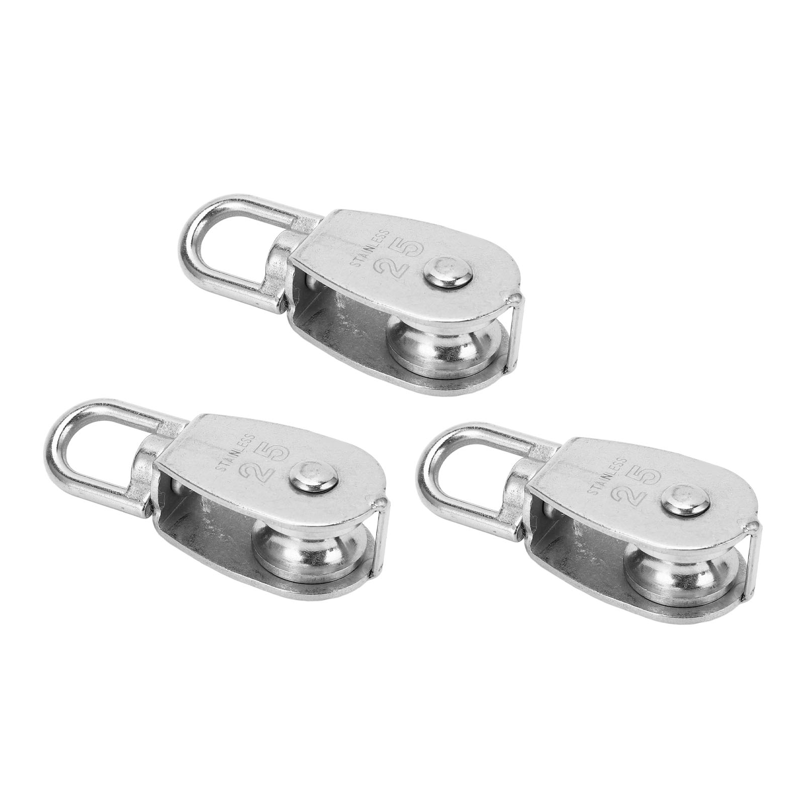 Einzelrolle 150 Kg 330 Lb U-lager 360° Drehbar Edelstahl Set Mit 3 Rollen