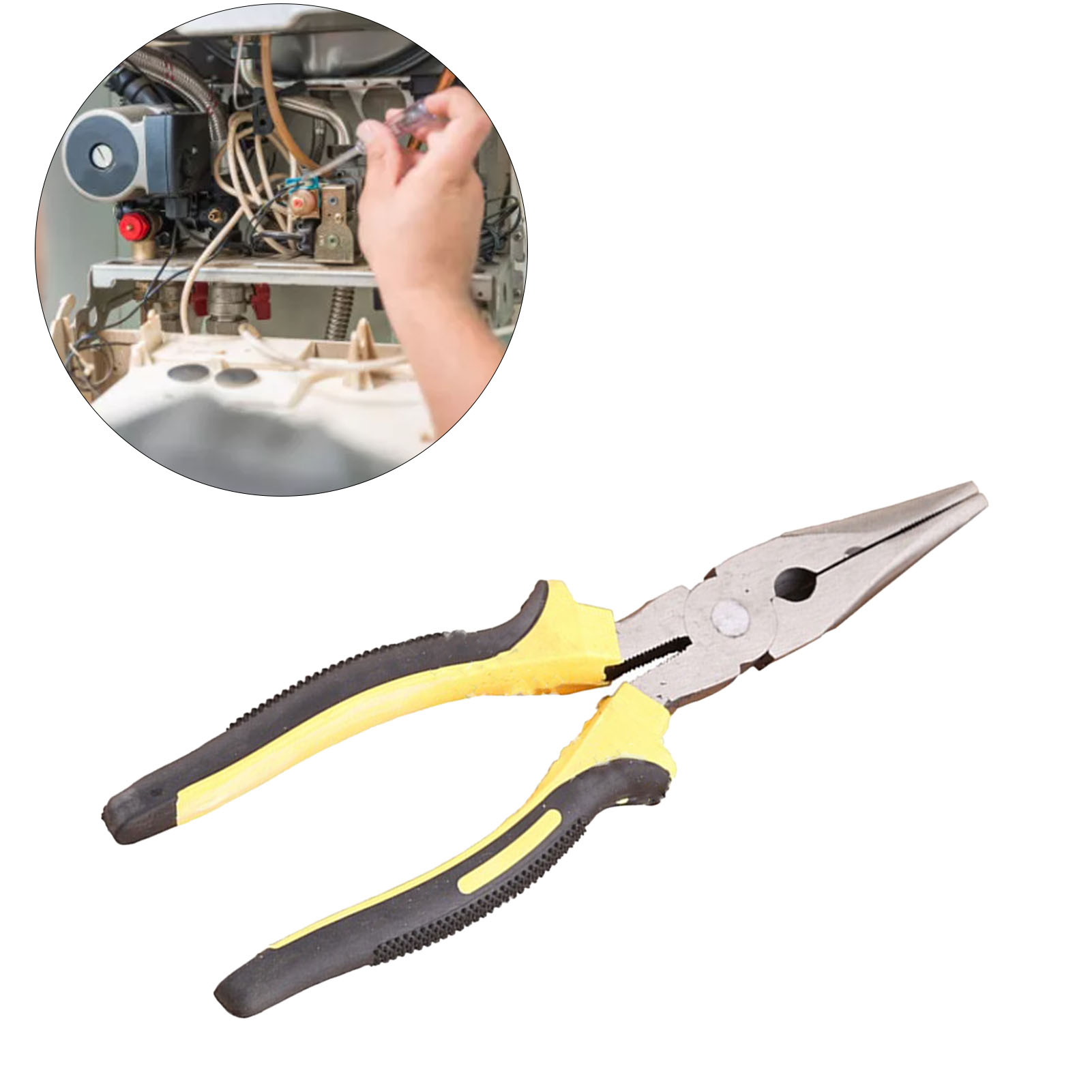 8-zoll-universal-flachzange, Rostfreier Stahl, Ergonomischer, Rutschfester Pvc-griff, Multifunktionales Reparaturwerkzeug, Robuste Kombinationszange.