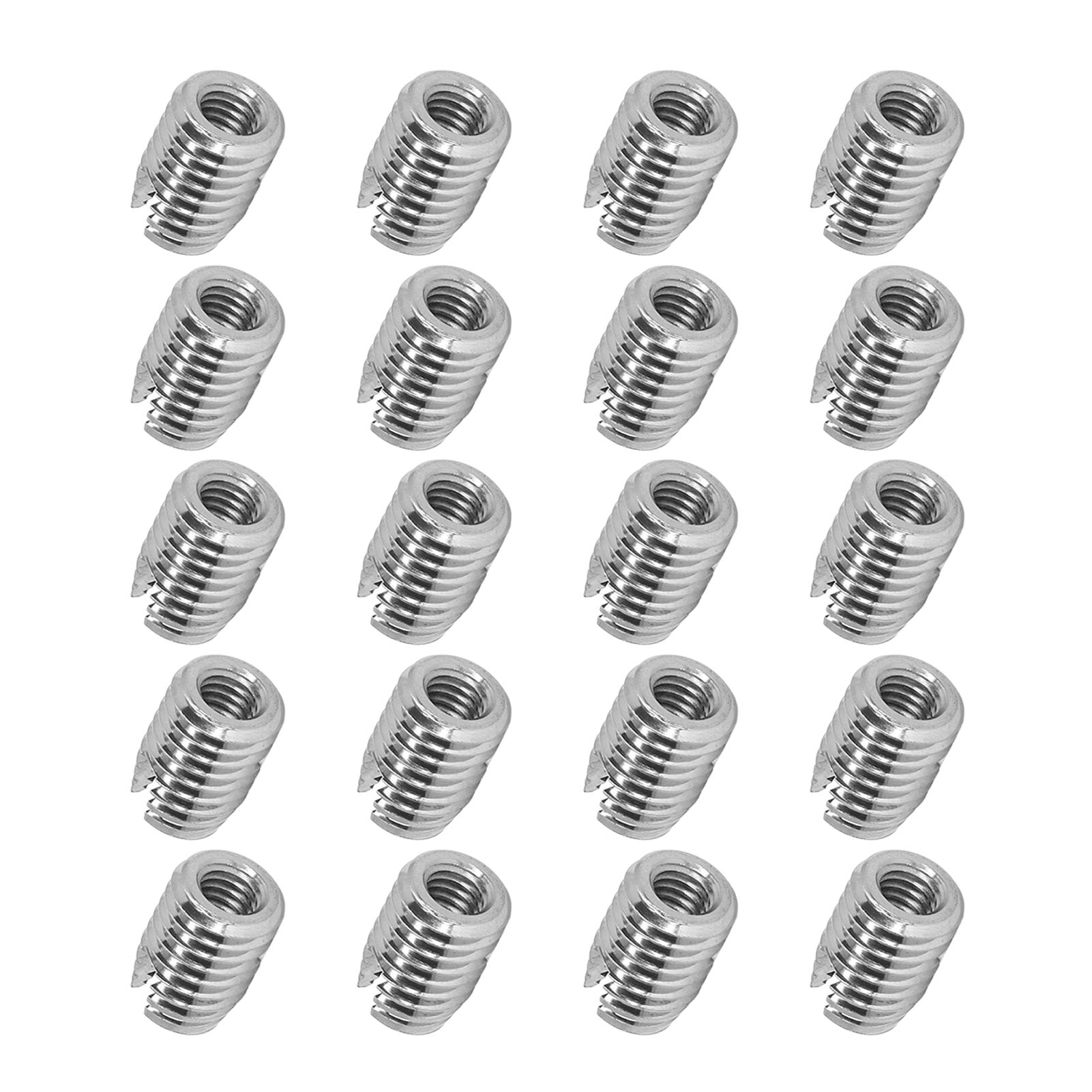 Packung Mit 20 Gewindeeinsätzen M6x1,0 Und M10x1,5 L14mm, Edelstahl 302, Selbstschneidende Schlitzschrauben