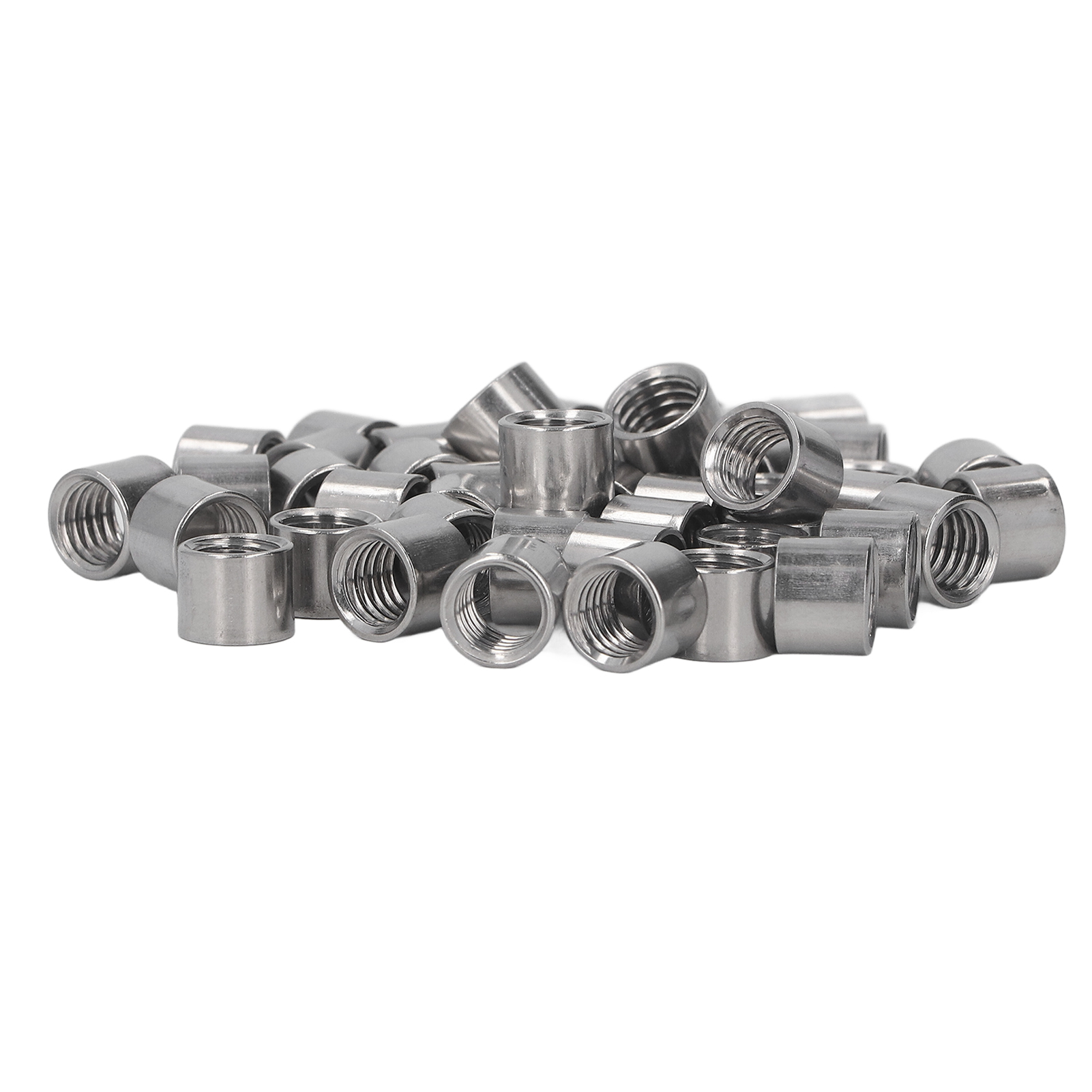 M8-innengewinde-verbindungsmuttern, 50-teiliges Set Aus Hochbelastbarem Edelstahl, Robustes Innengewinde Für Maschinenreparaturen Und Industrielle Wartungsarbeiten.
