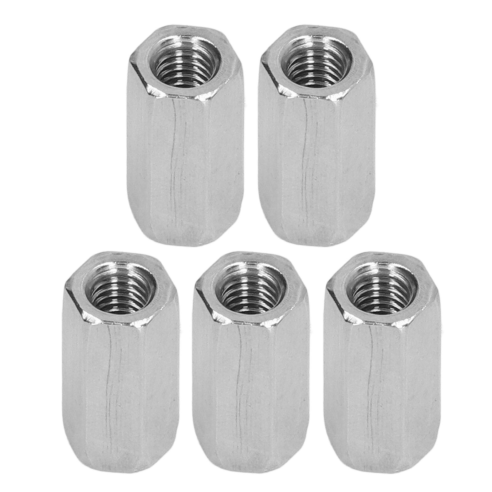 M6 Edelstahl-verbindungsmuttern, Rostfrei, 20er-packung, Silberfarbene Sechskantverbinder