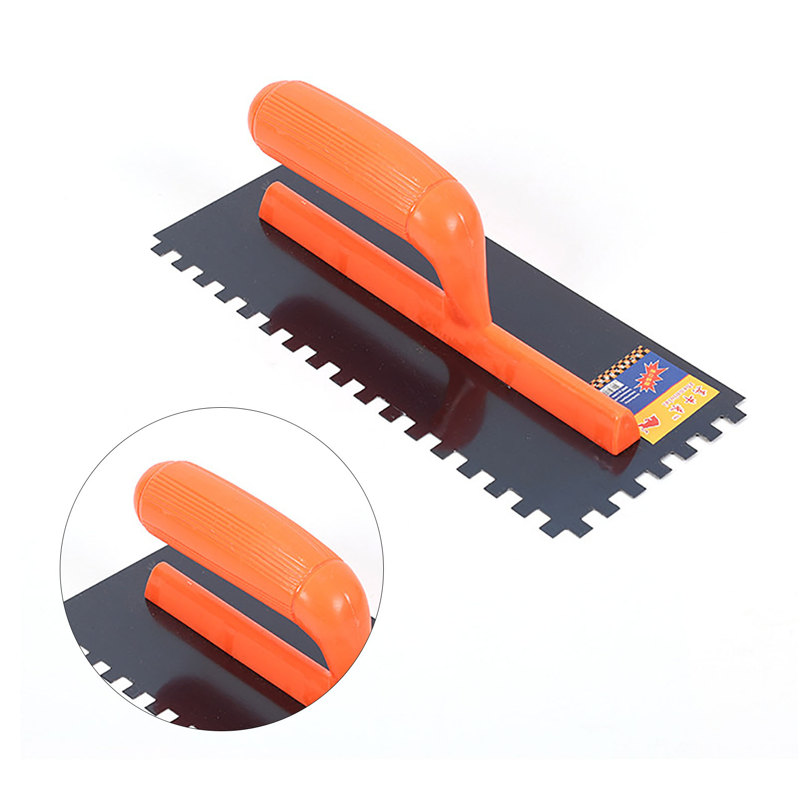 Rutschfeste Maurerkelle, Verschleißfeste Edelstahlklinge, Gezahnte Kante, Ergonomischer Kunststoffgriff, Maurerwerkzeug Für Wände Und Ziegel