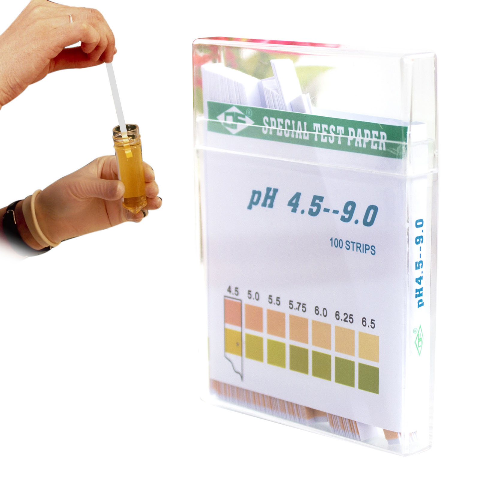 Ph-testpapier, 2 Farben, 4,5–9,0, Schnellmessung, 100 Teststreifen Mit Farbskala Für Wasser