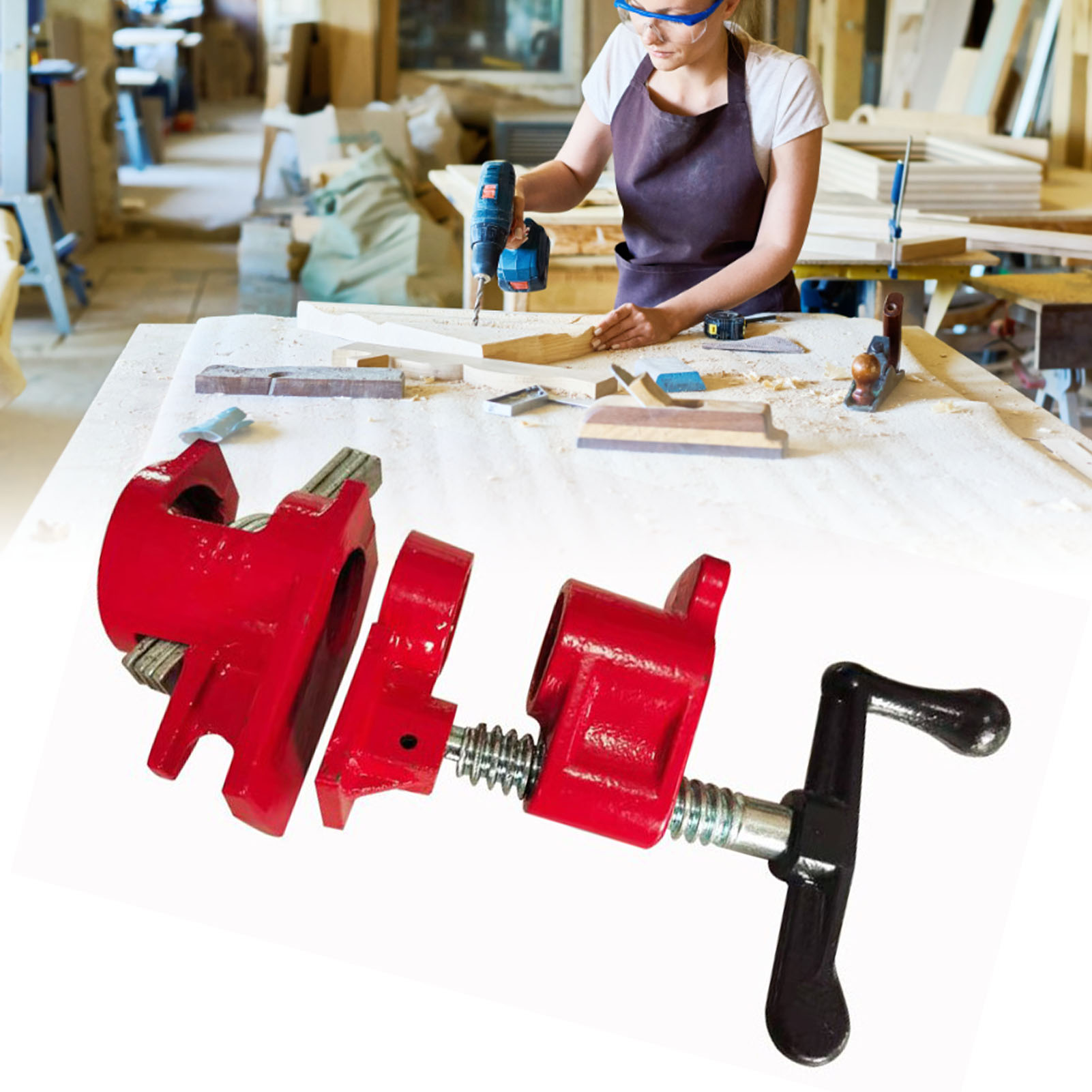 Set Mit 2 3/4-zoll-holzbearbeitungsklemmen, Formbaren Stahlklebeklemmen, Holzspannwerkzeugen