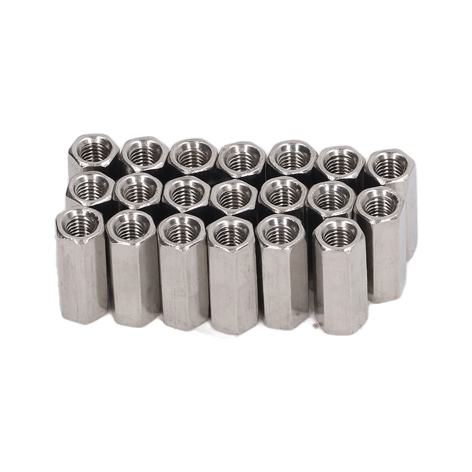M5 X 20 Sechskantmuttern, Edelstahl 304, Innengewinde, Silberner Edelstahlverbinder, Rostbeständig