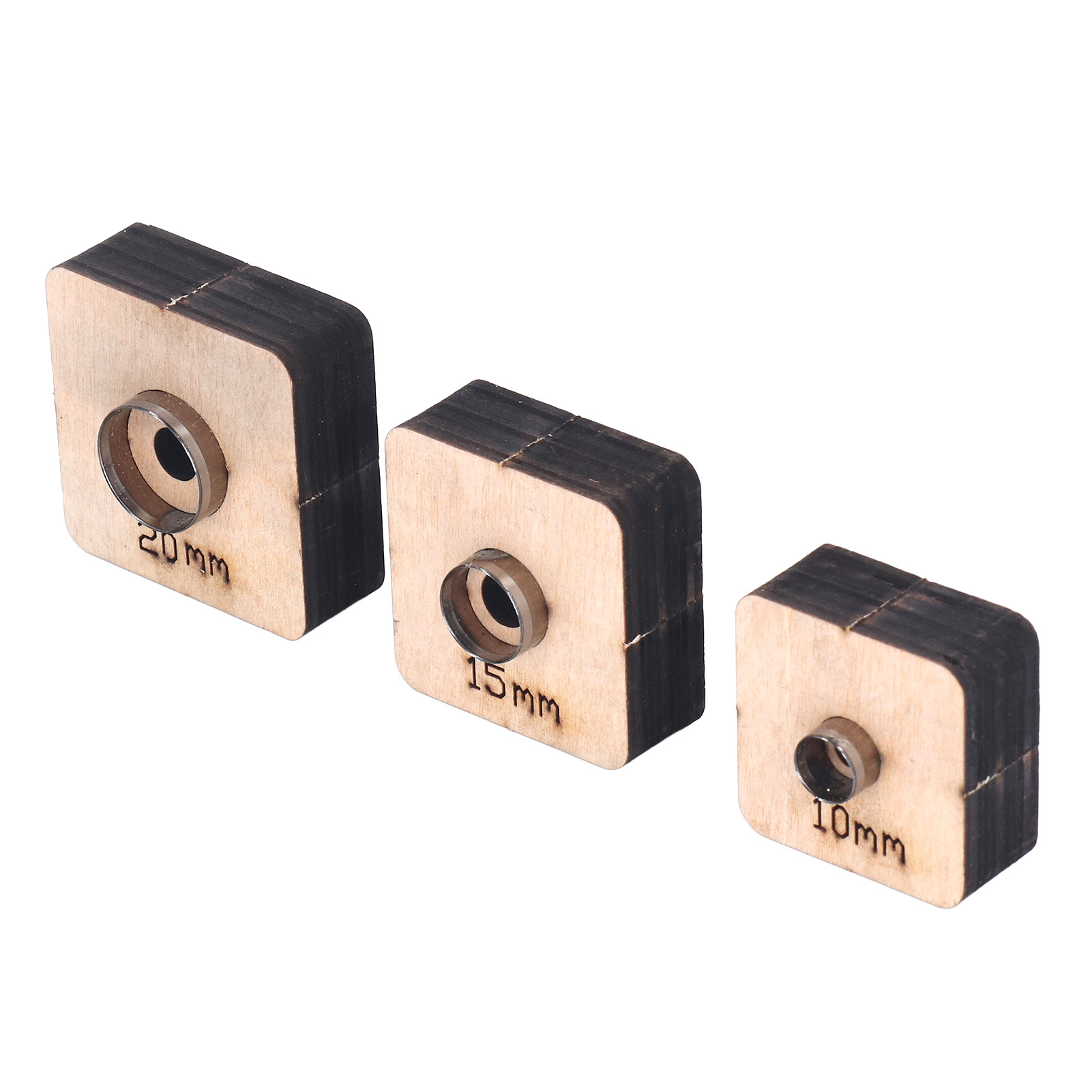 Set Mit 3 Runden Ausstechformen Mit Holzbrett, Metallstanzformen Für Leder Und Stoff, Durchmesser 10 Mm, 15 Mm, 20 Mm
