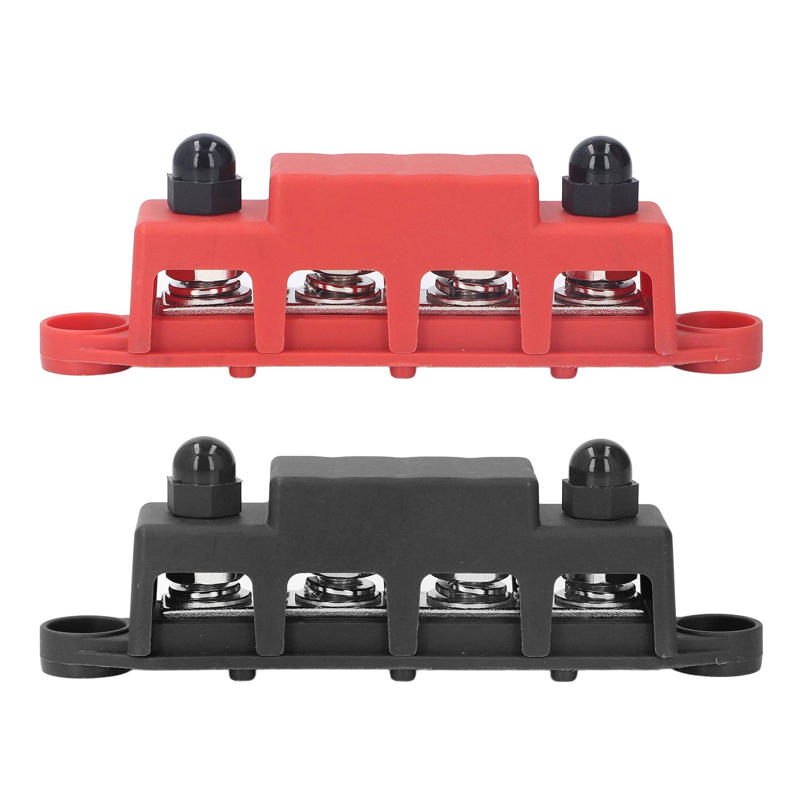 48v 250a Stromverteilerleiste, 2-teiliges, Robustes 4-poliges M10-anschlussmodul, Gleichstrombox Für Wohnmobile Und Boote, Rot Und Schwarz