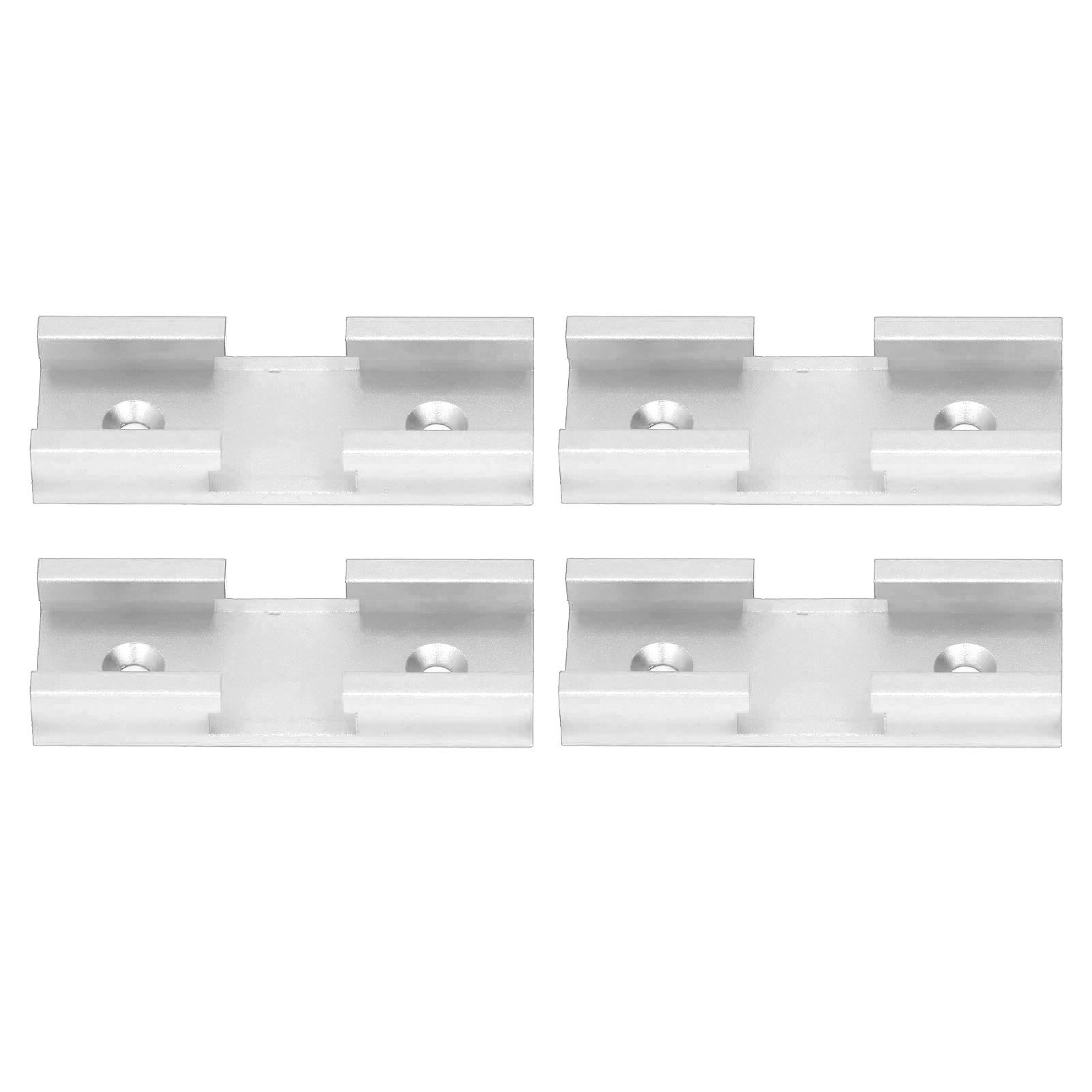 Set Aus 4 Aluminiumverbindern Für T-schienenkreuzungen, Führungsstücke Für Kreuzungspunkte, Zubehör Für Die Holzbearbeitung An Werkbänken, Silberfarben, Robuste Befestigung.