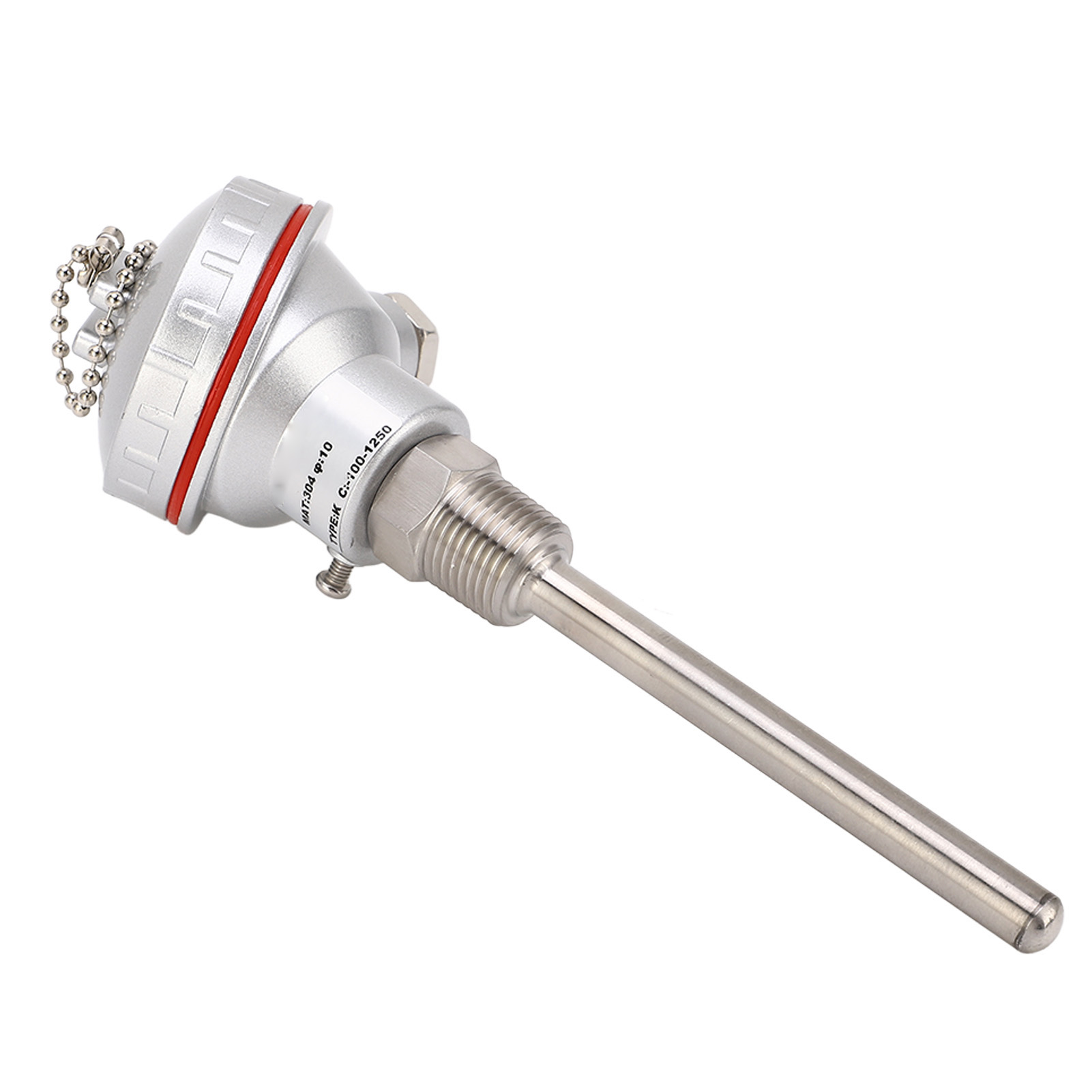 Thermoelement-sonde Typ K, Pt1/2-gewinde, Anschlusskopf, 10x100 Mm Schaft, Industrieller Temperatursensor