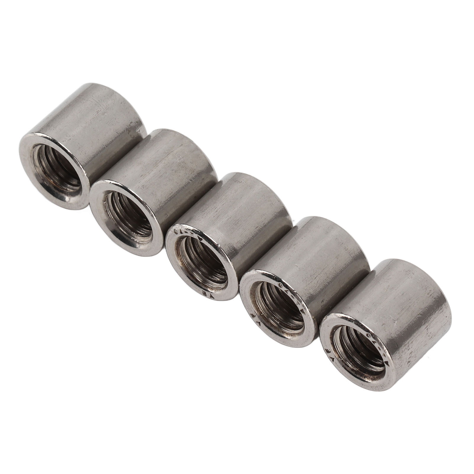 M8x1,25 Edelstahl 304 Zylindermuttern, Innengewinde 12 Mm, 50 Stück, Rundstangenverbinder